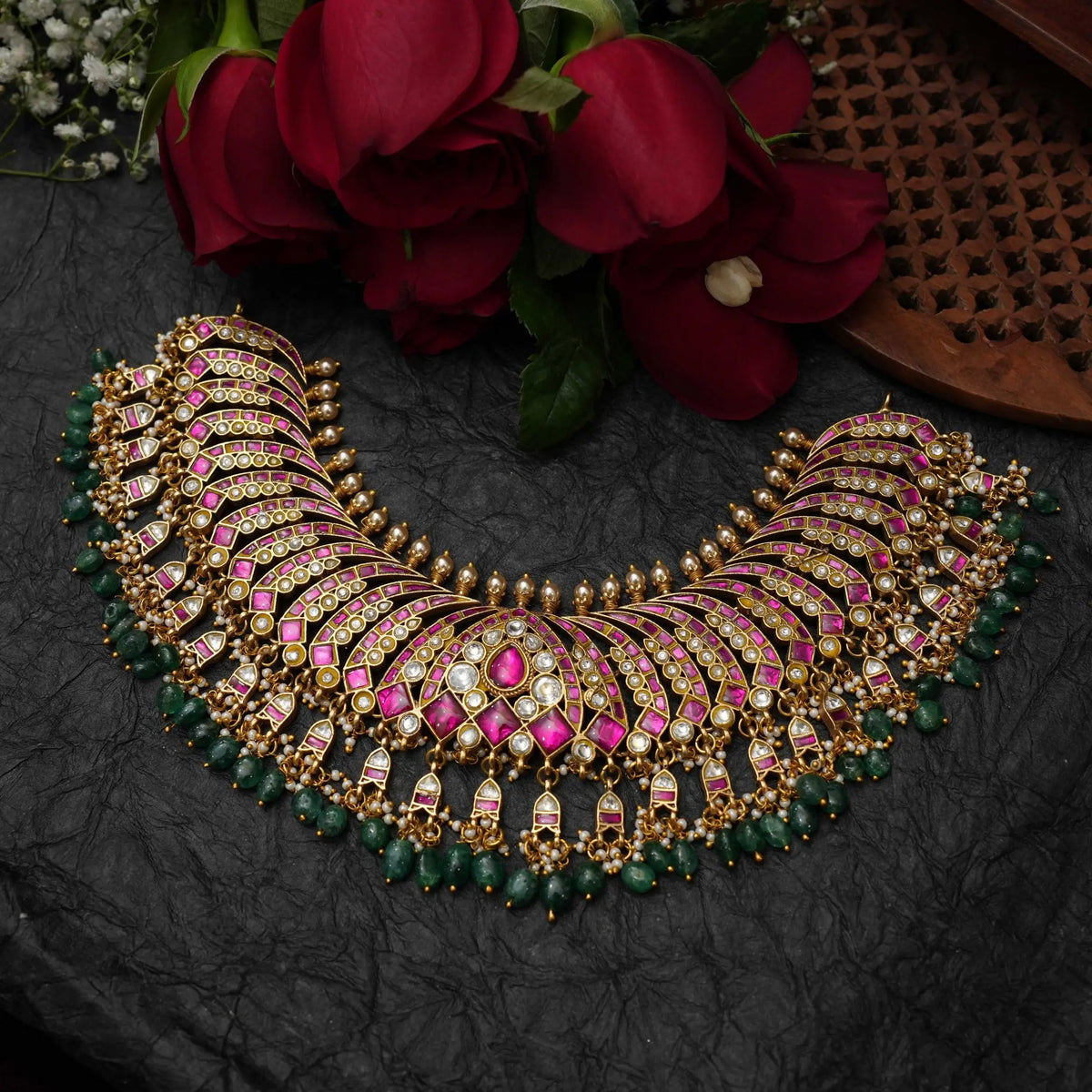 Kundan Choker Necklace & Polki Choker Necklace