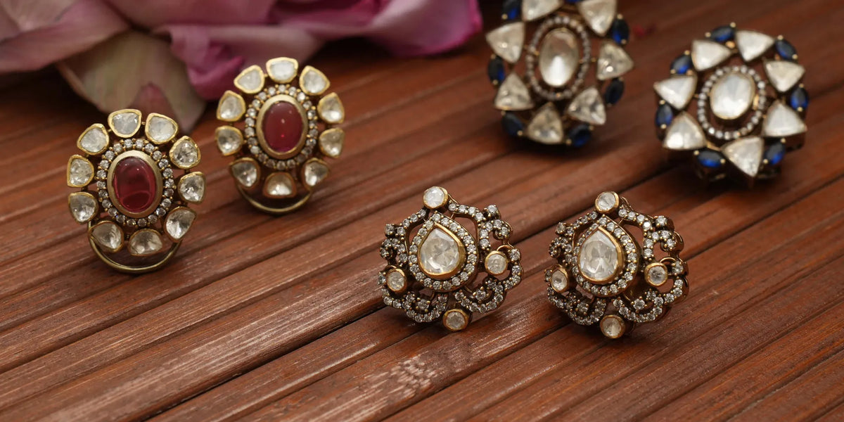 925 Silver Oxidesed Ear Studs