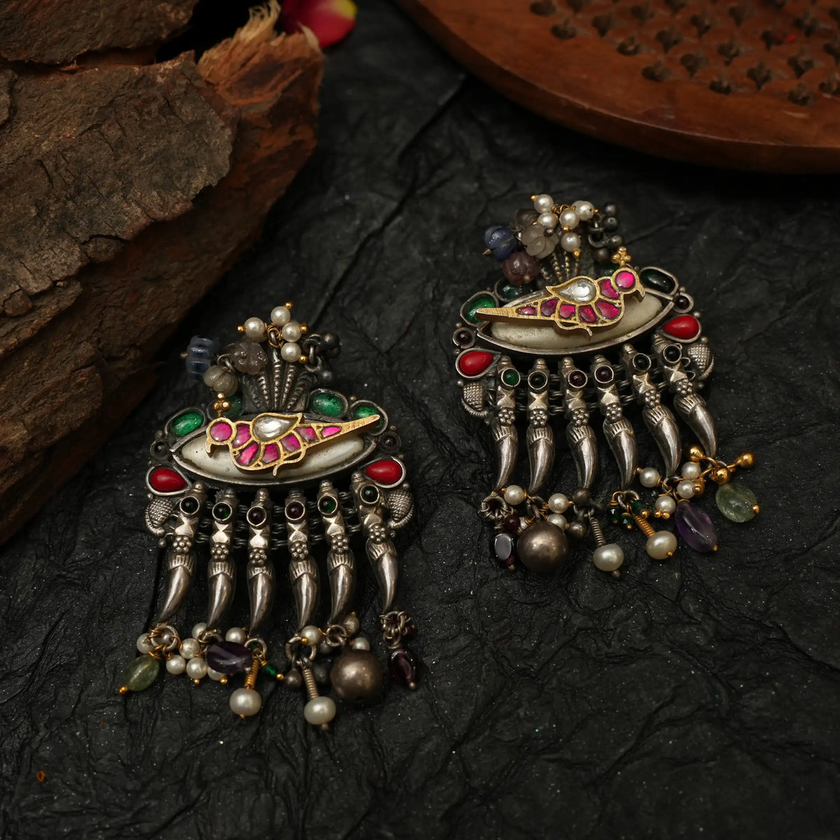 925 Silver Oxidised Earrings