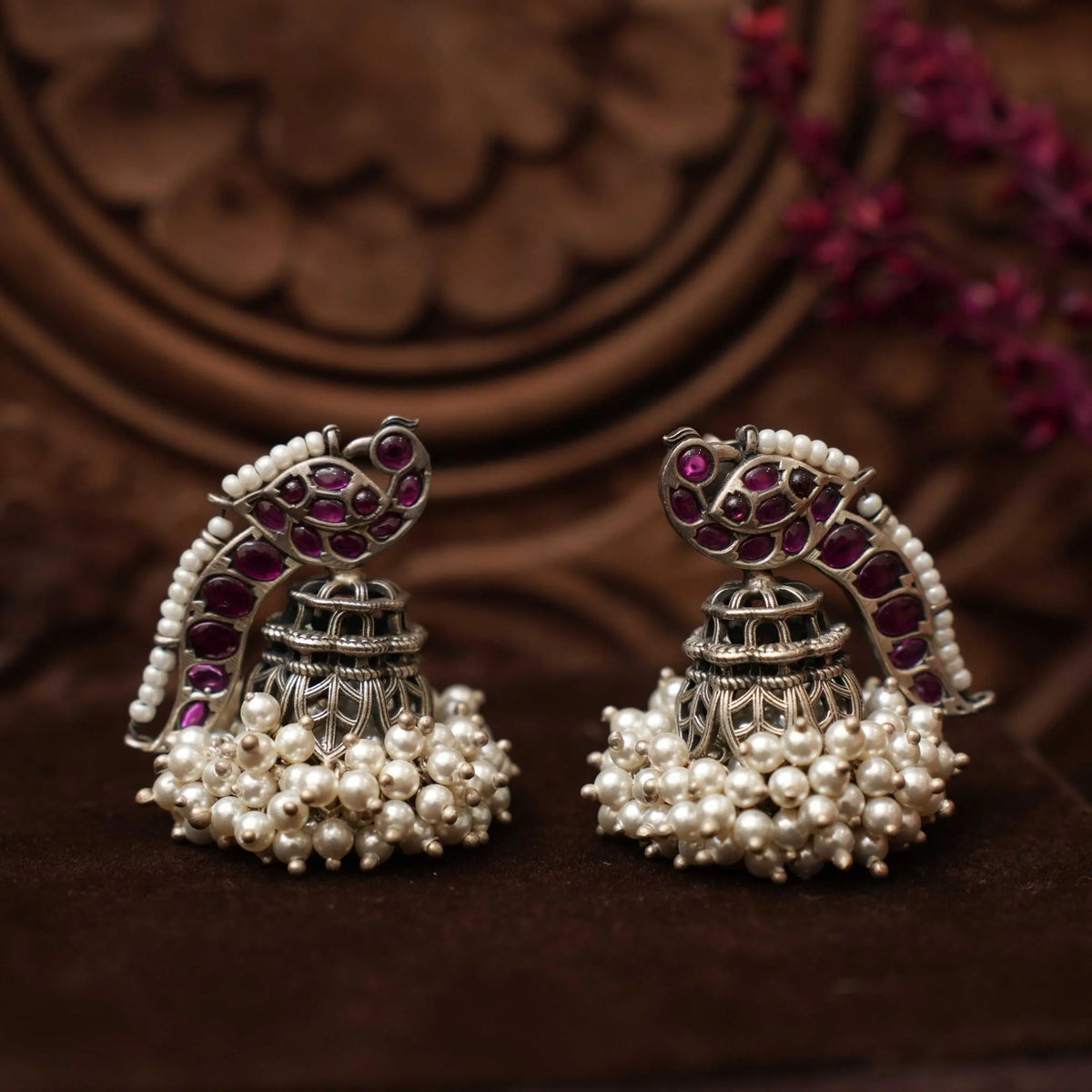 925 Silver Oxidised Jhumkas