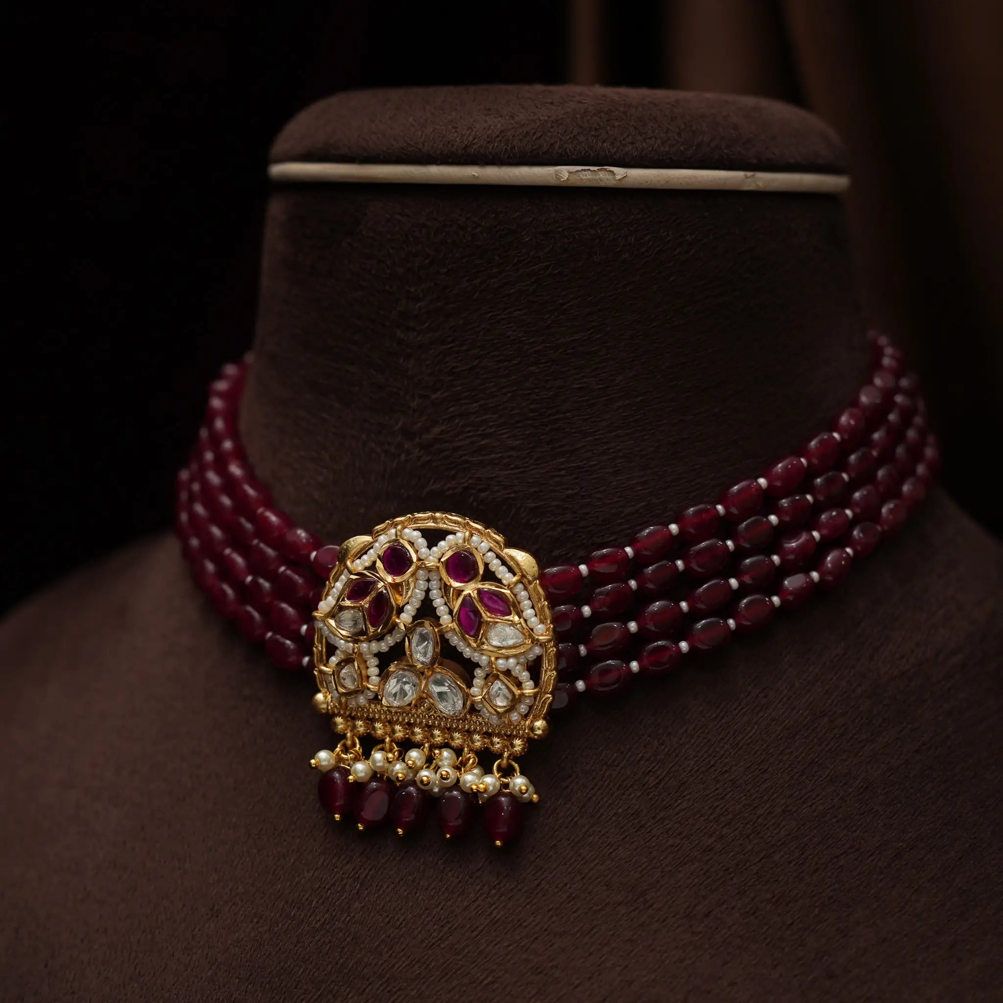 Aapti Beaded Choker - Red