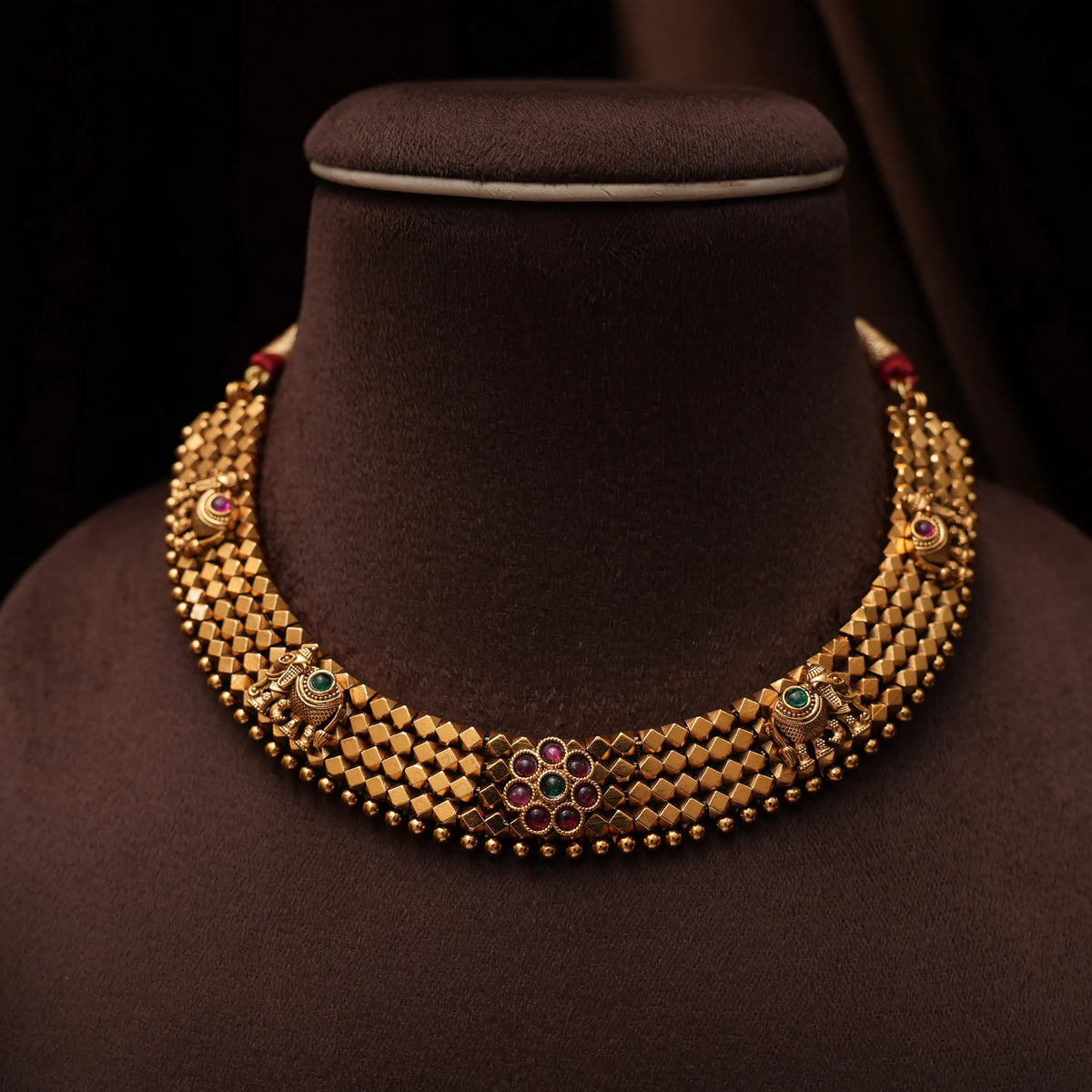 Aardita Antique Choker - Red and Green