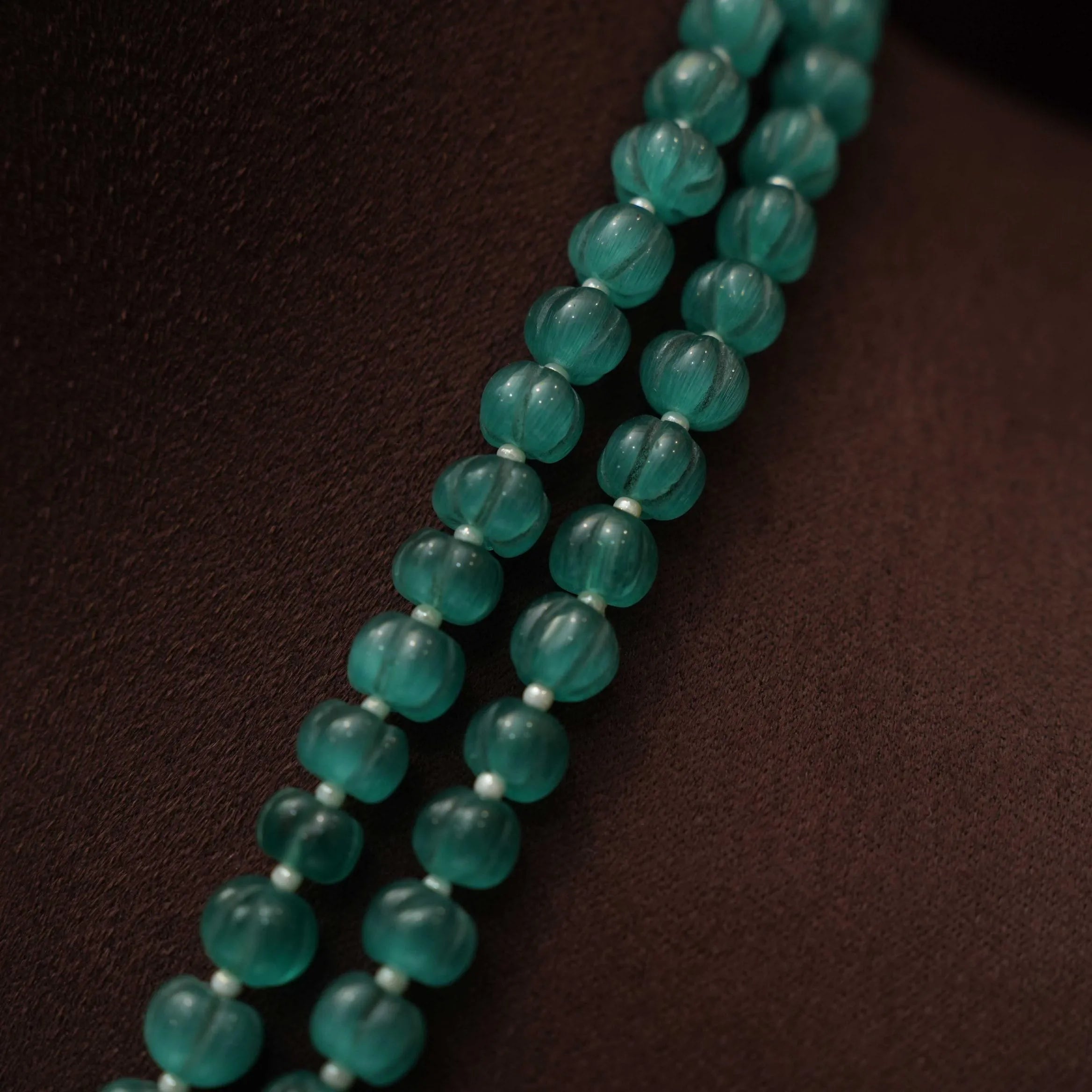 Aarushi Polki Beaded Necklace - Teal