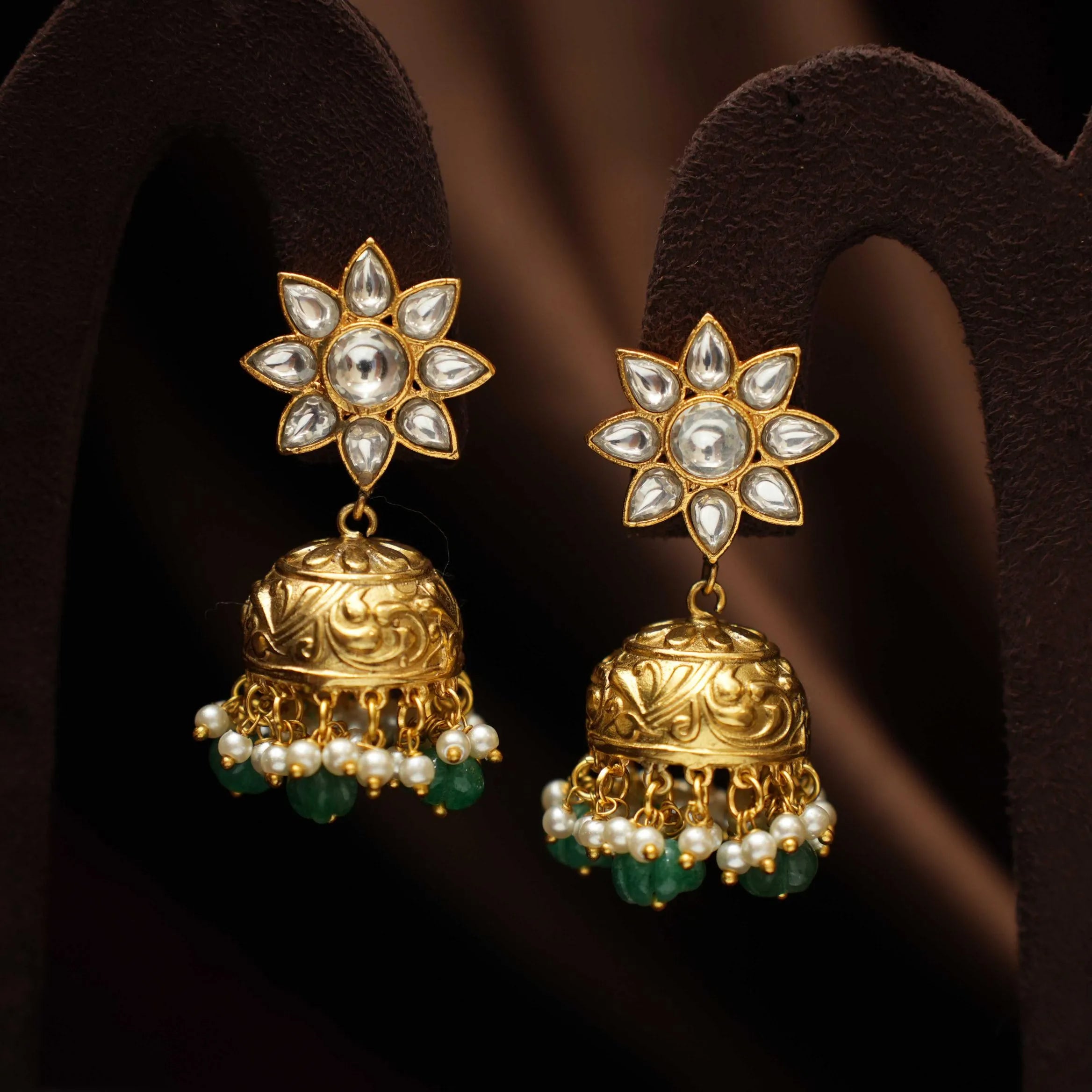 Aarushi Polki Beaded Necklace - Teal