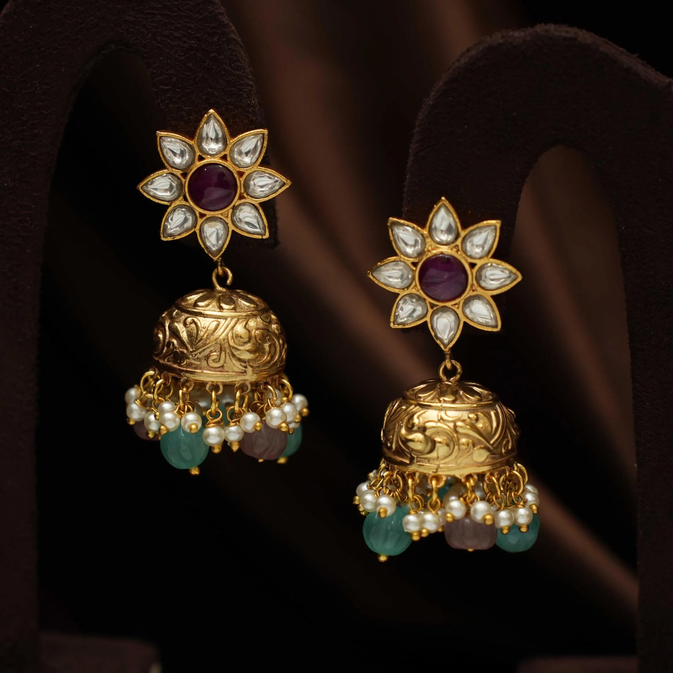 Aarushi Polki Beaded Necklace - Pink