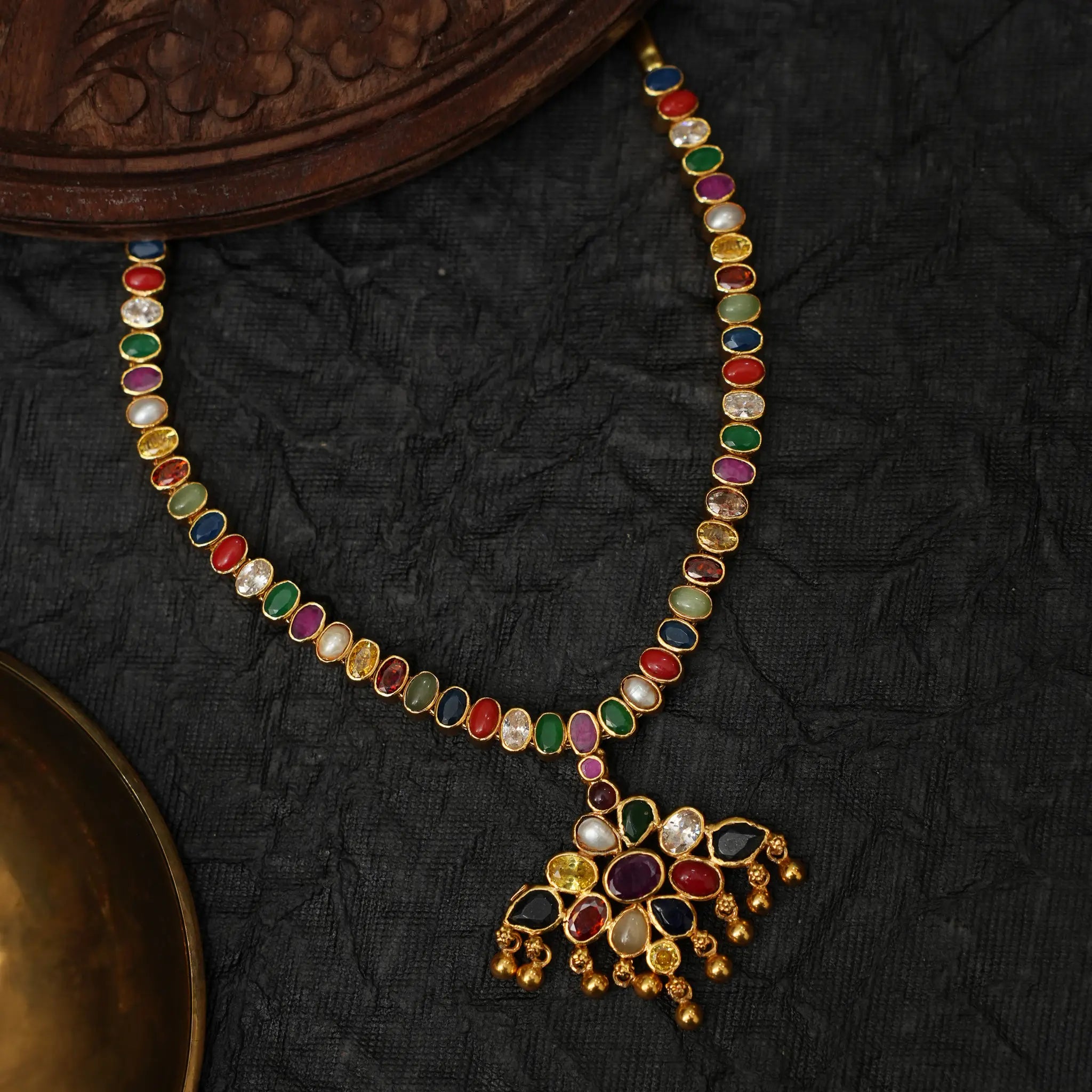 Aarvitha Silver Reversible Necklace