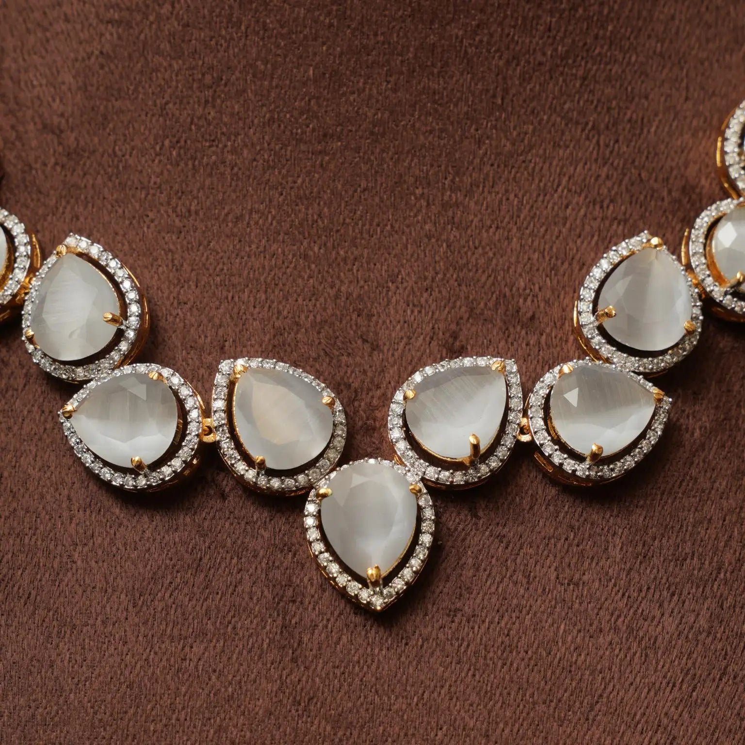 Abhaya Zircon Necklace - Grey