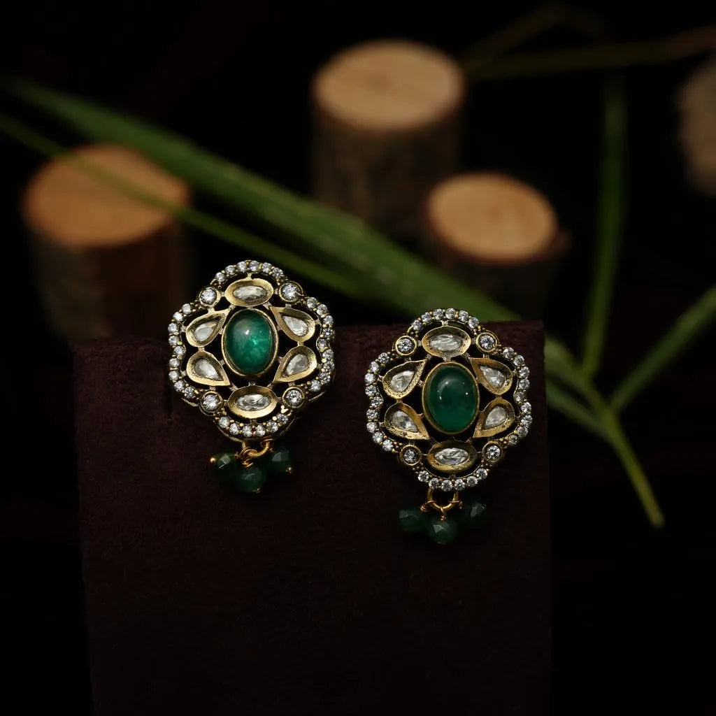 Abryan Beaded Victorian Choker - Dark Green