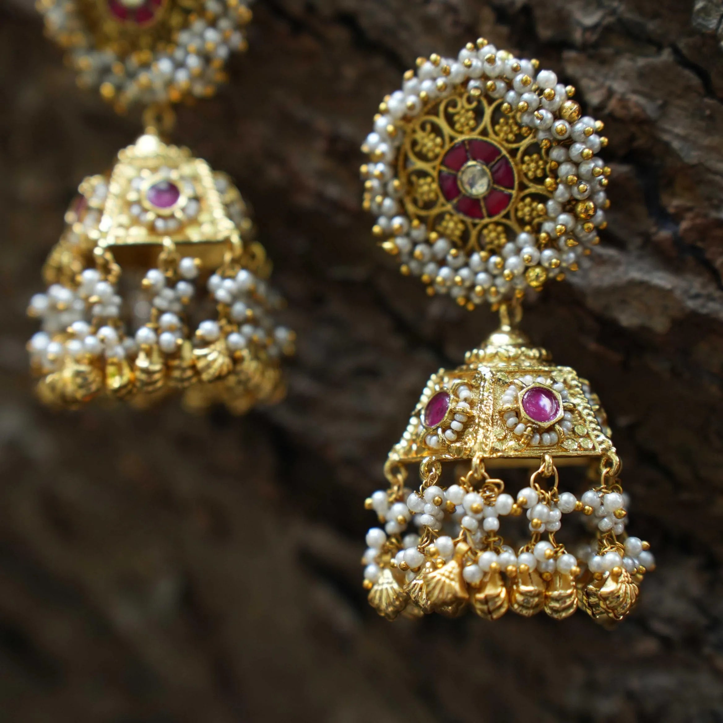 Achala Polki Jhumka Earrings - Adi