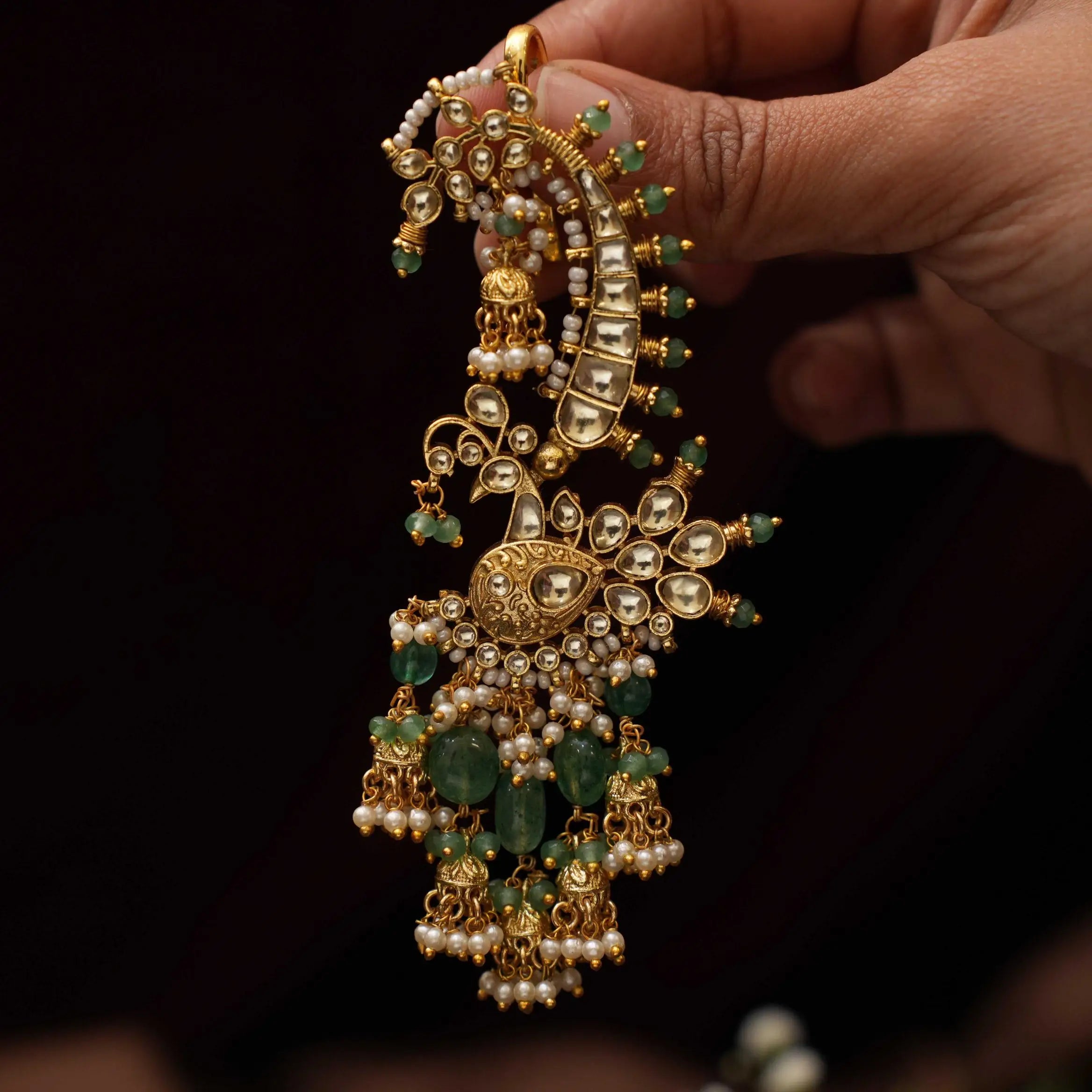 Achala Polki Jhumka Earrings - Isha