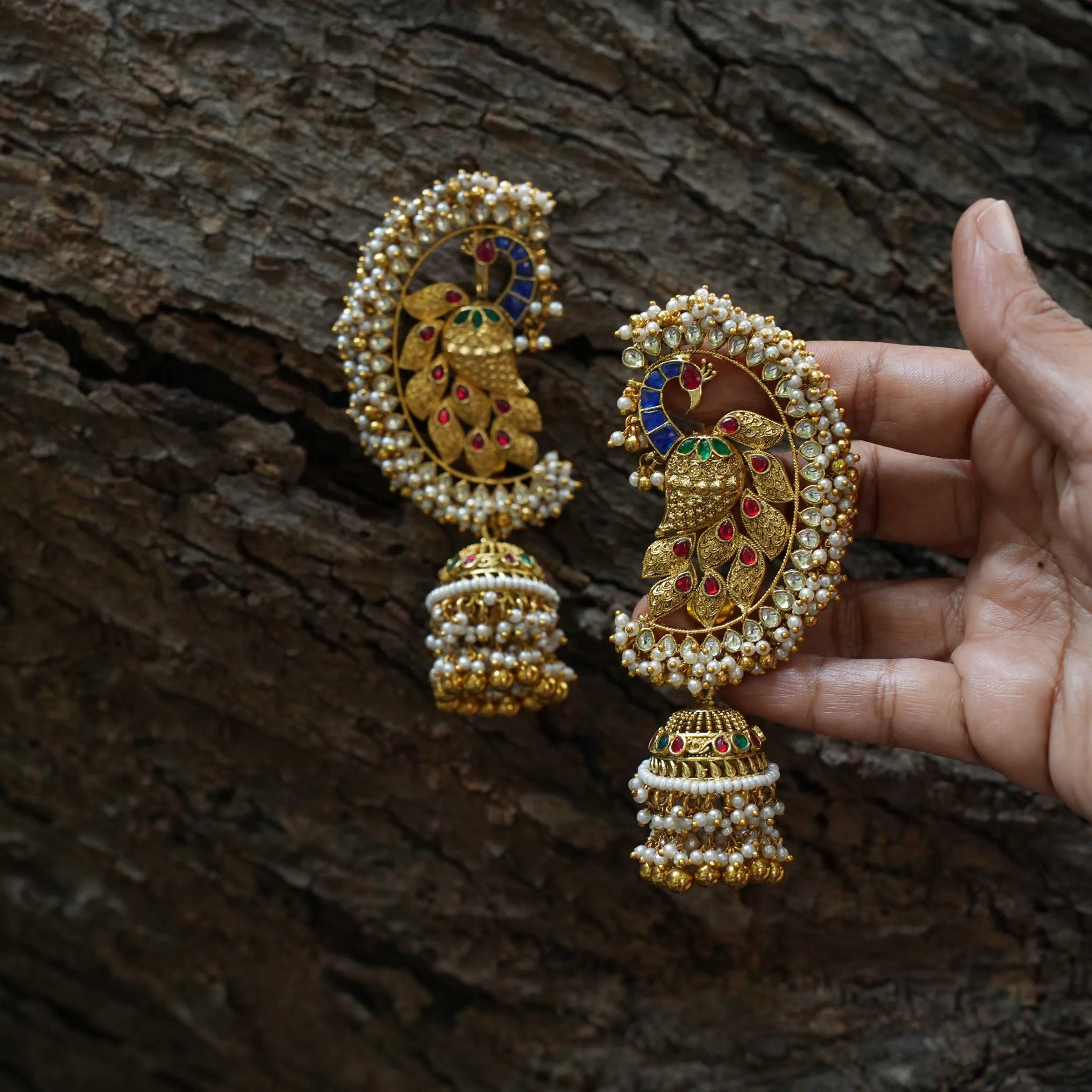 Achala Polki Jhumka Earrings - Jay