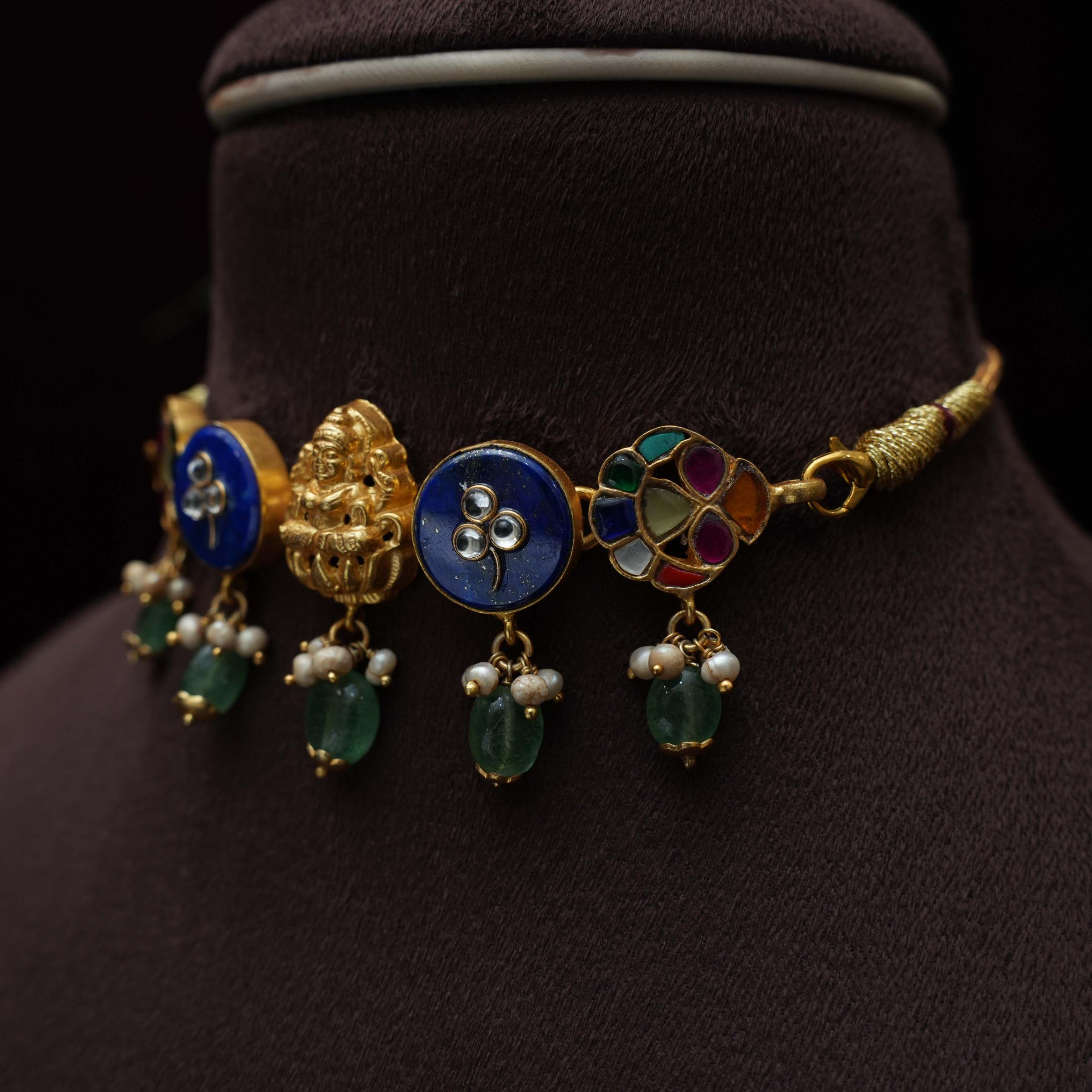 Achyut Silver Choker - Blue - Rimli Boutique