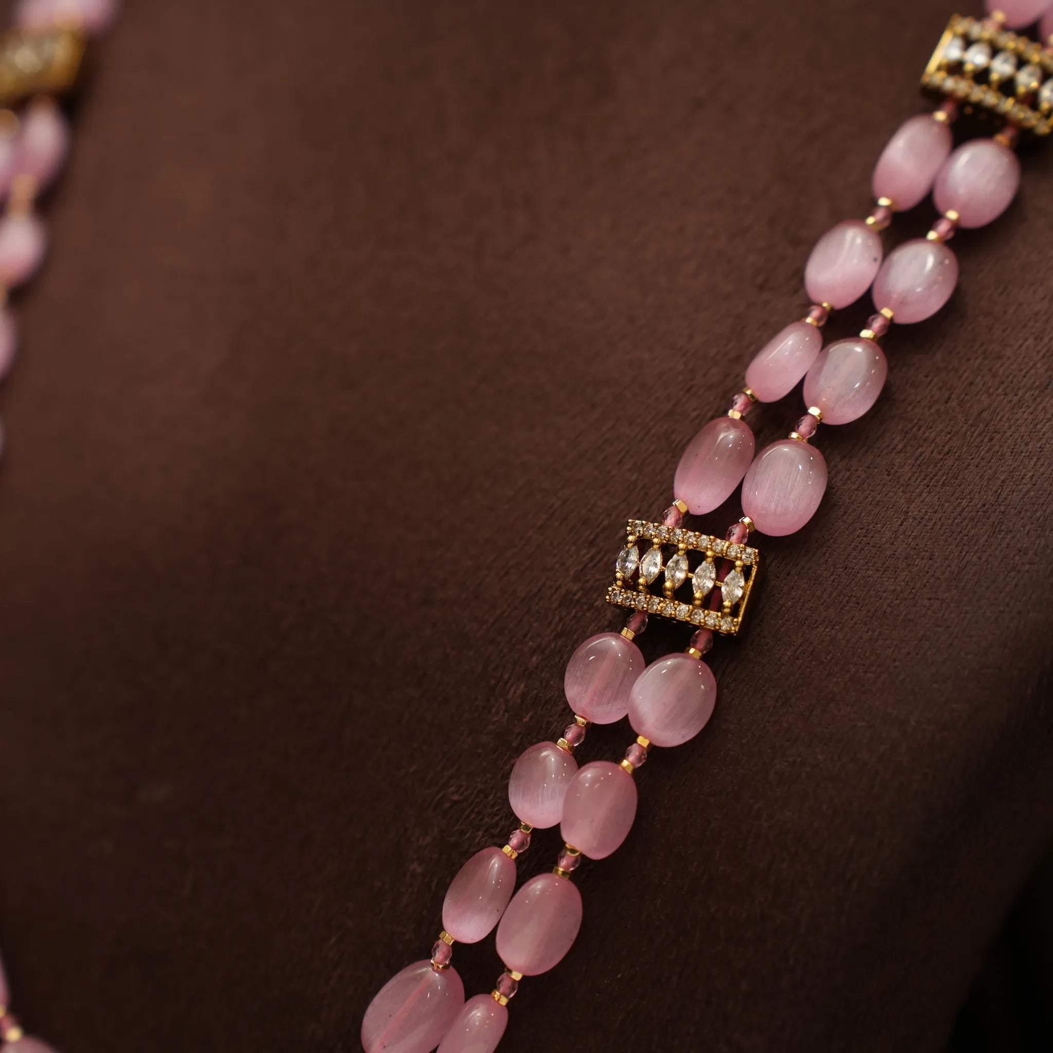 Adhiratha Beaded Necklace - Pink