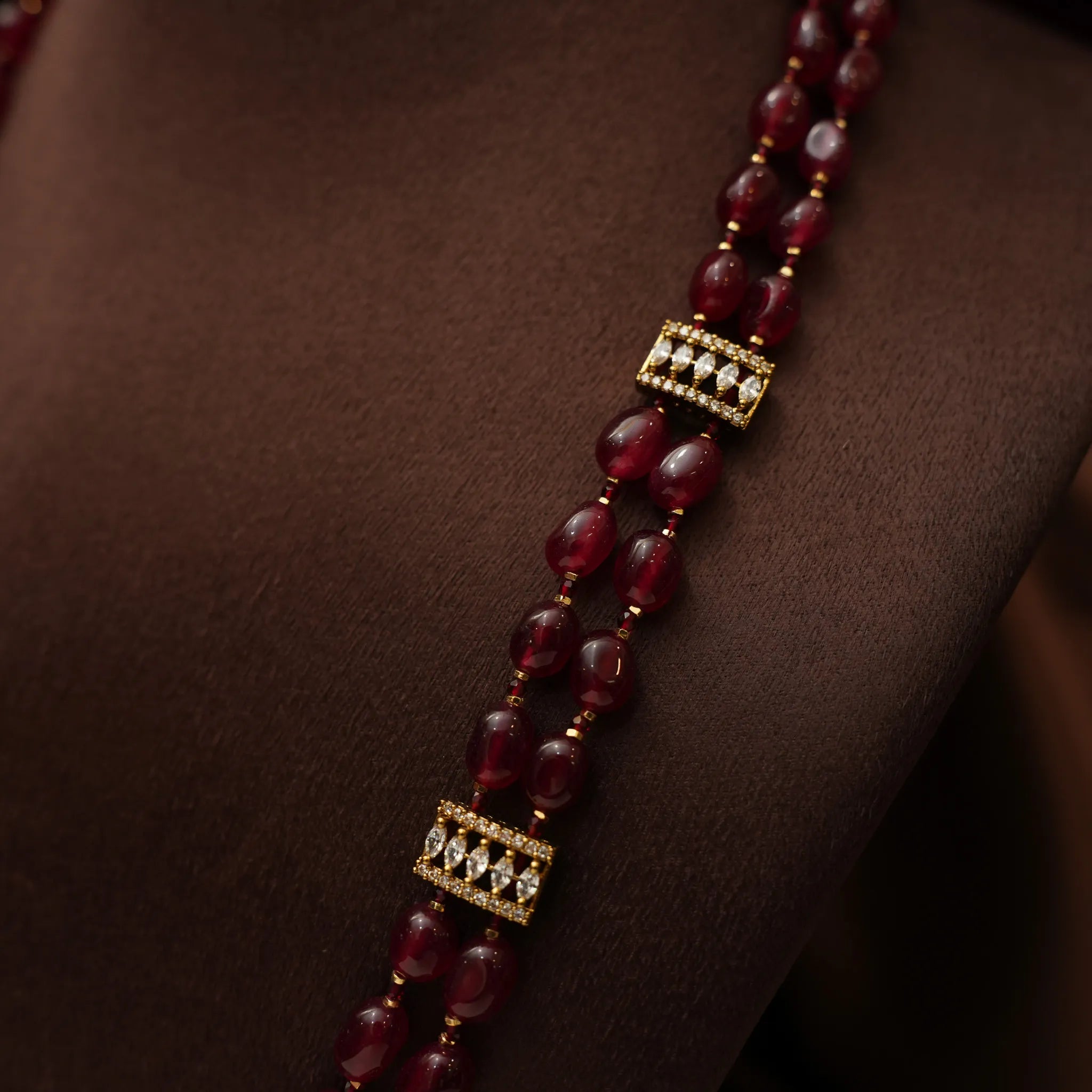 Adhiratha Beaded Necklace - Red