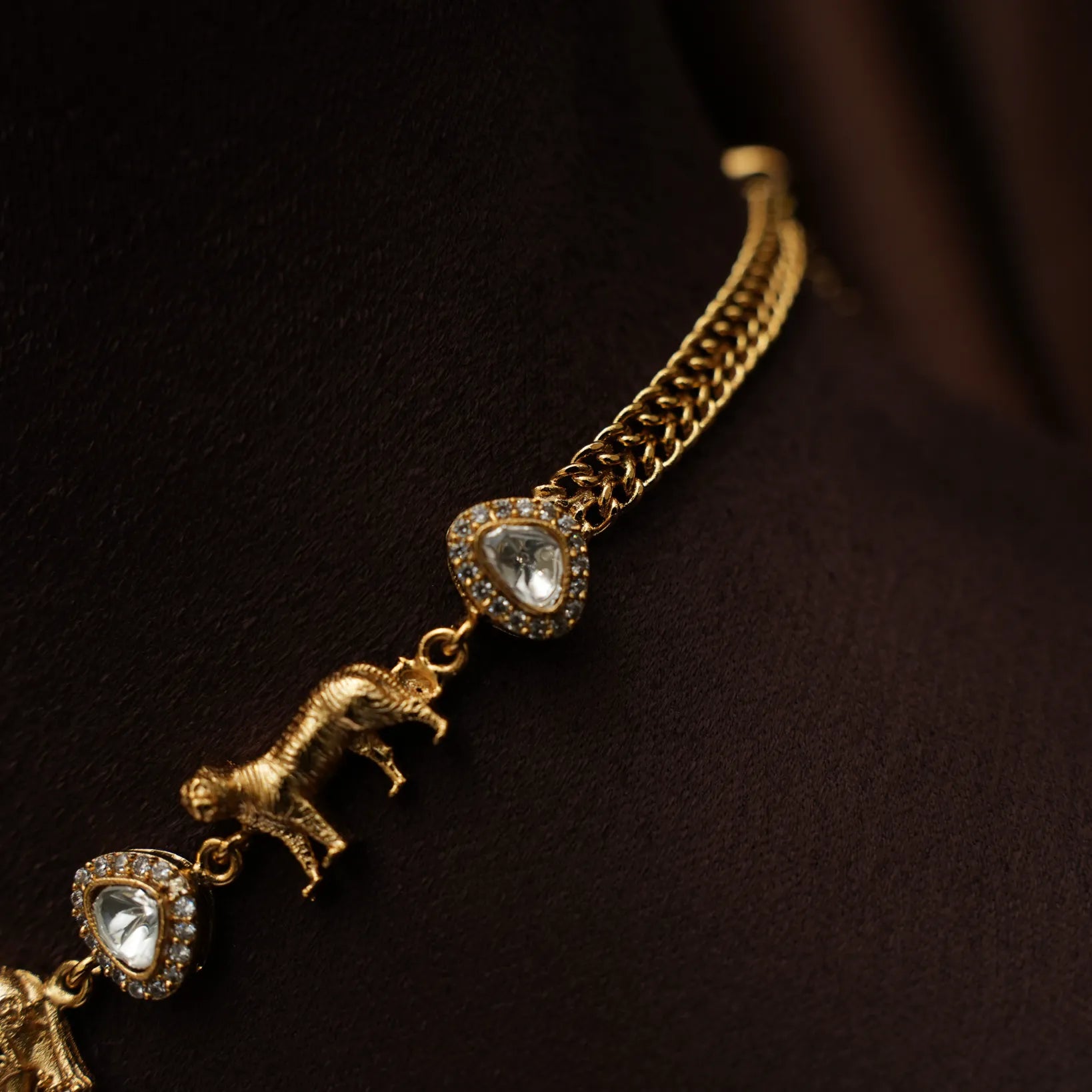 Adhiratha Polki Necklace - Pastel Green