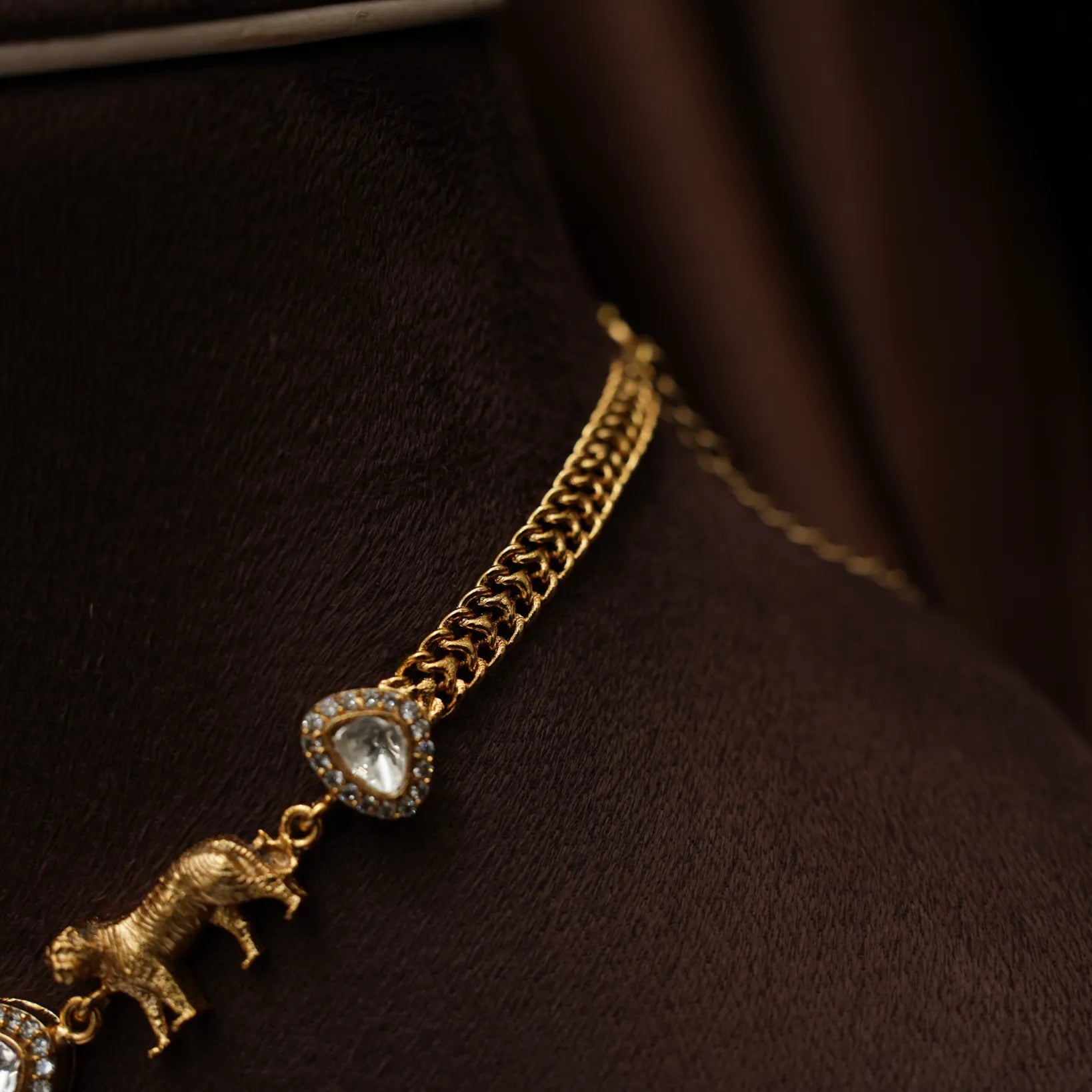 Adhiratha Polki Necklace - Red
