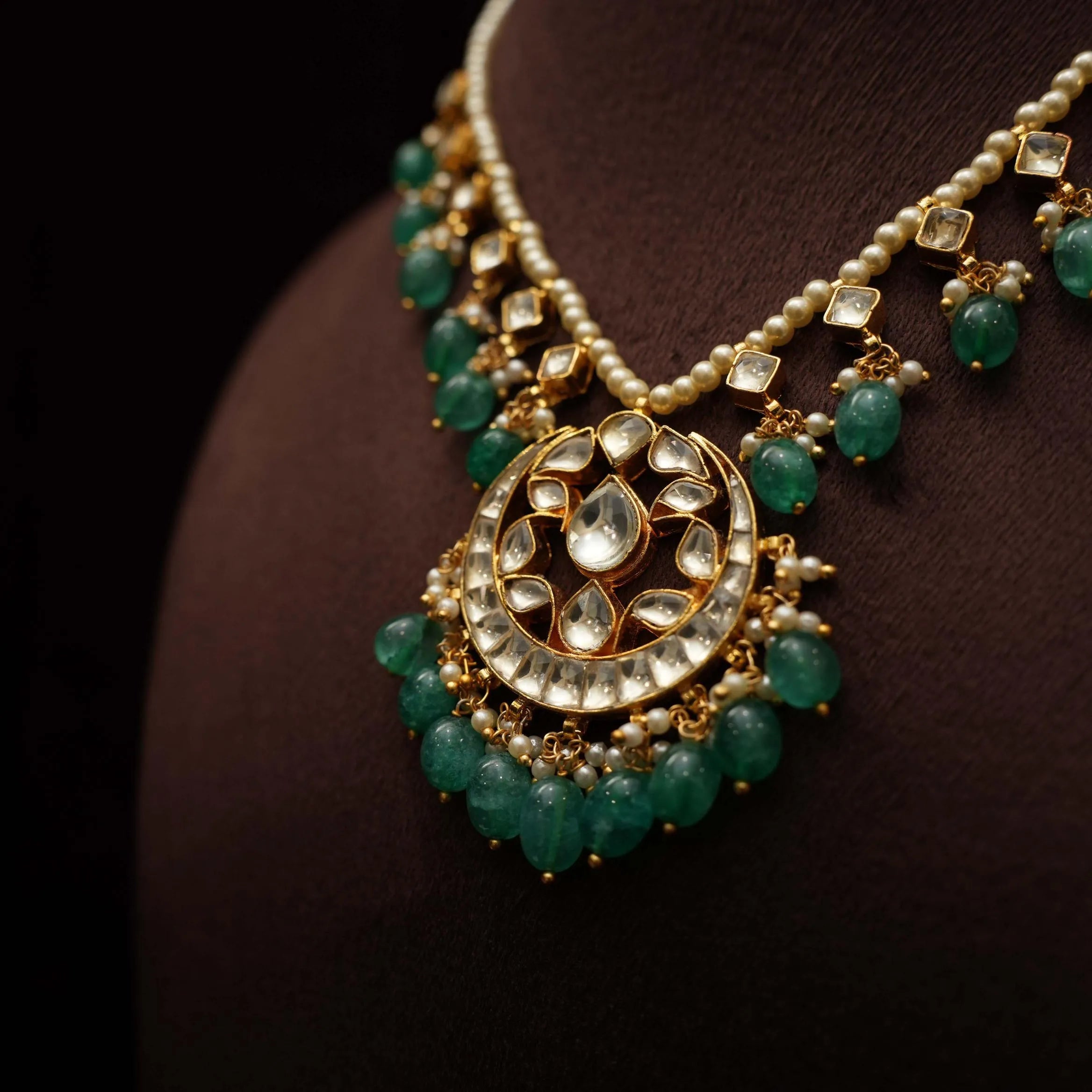 Adrija Pearl Polki Necklace - Rimli Boutique