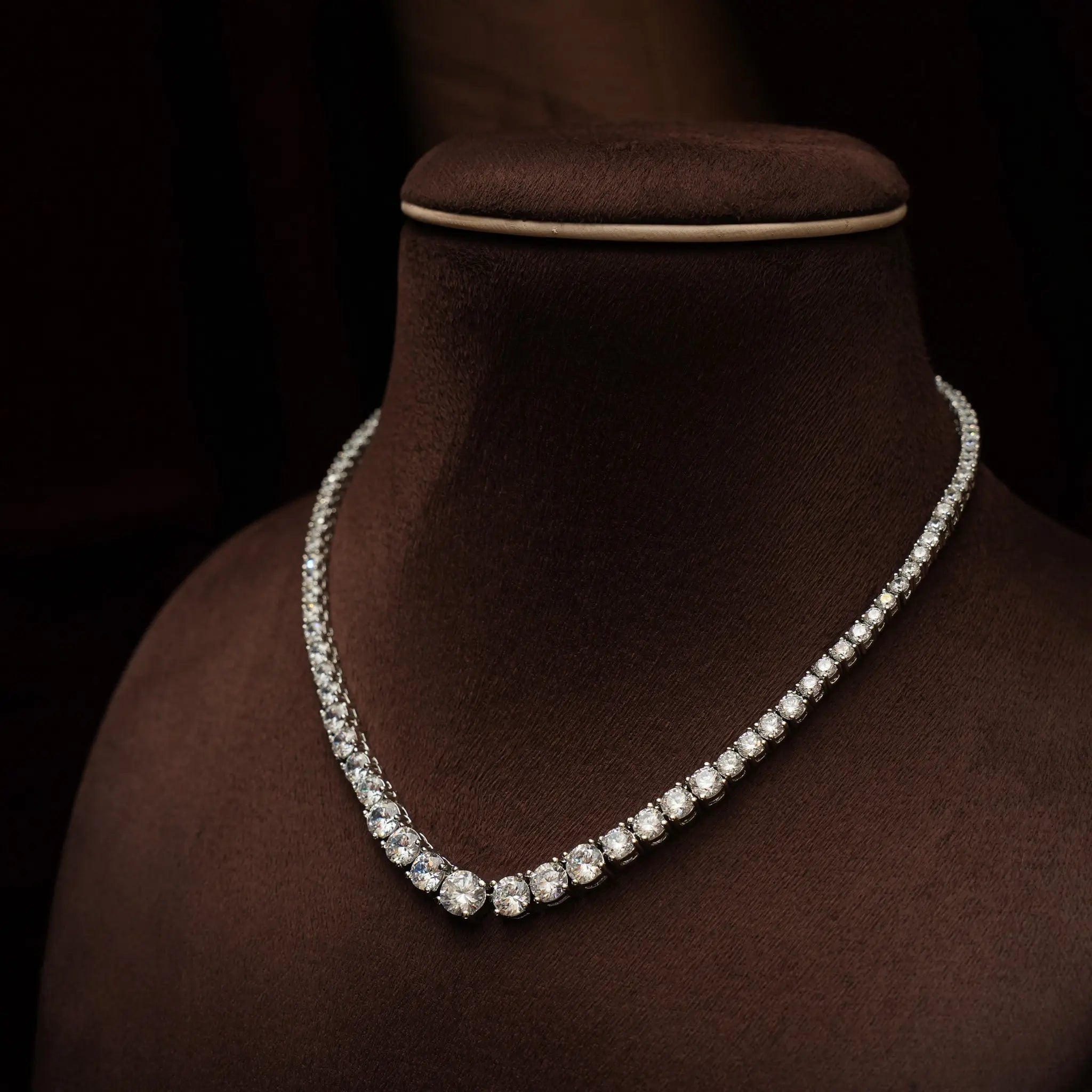 Agam Zircon Necklace - Single Layered