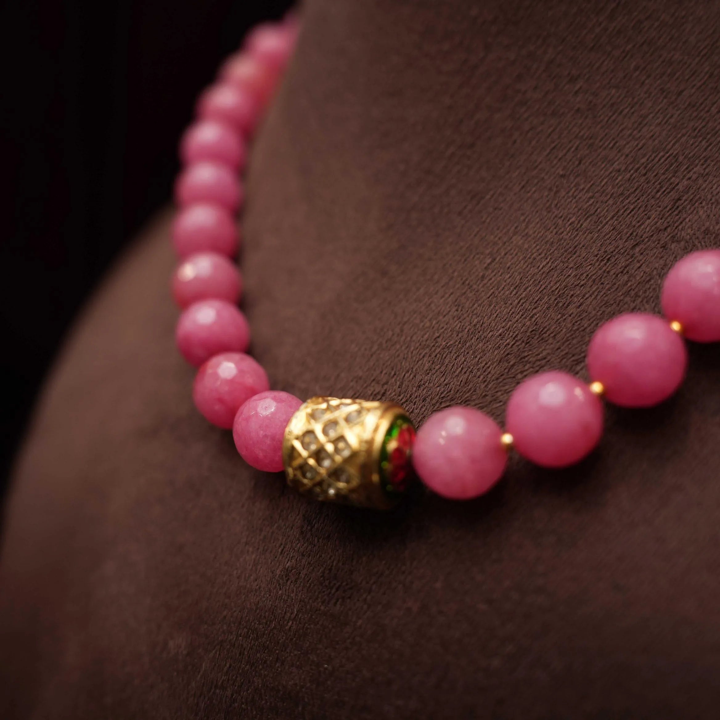 Aisha Beaded Necklace - Pastel Pink
