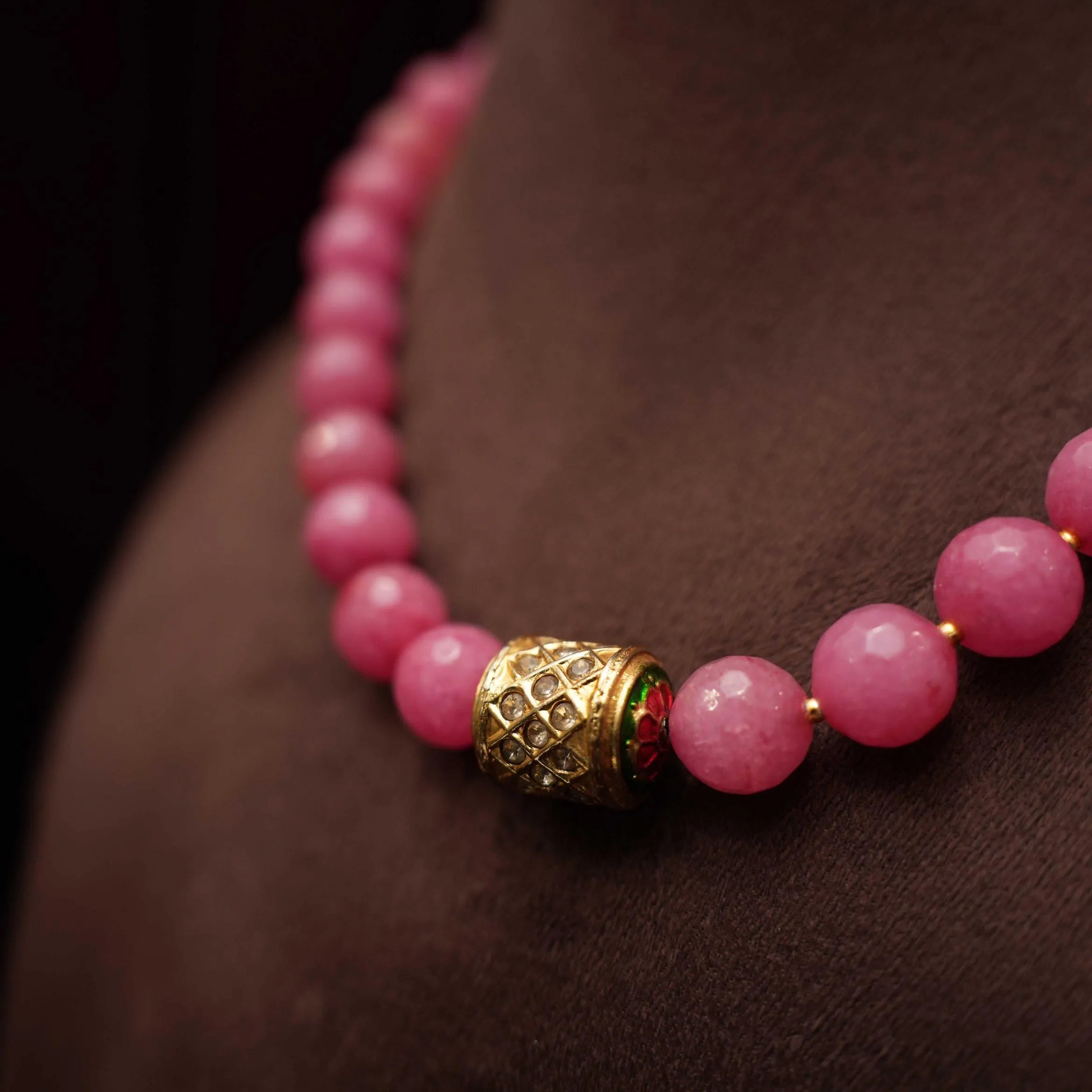 Aisha Beaded Necklace - Pastel Pink
