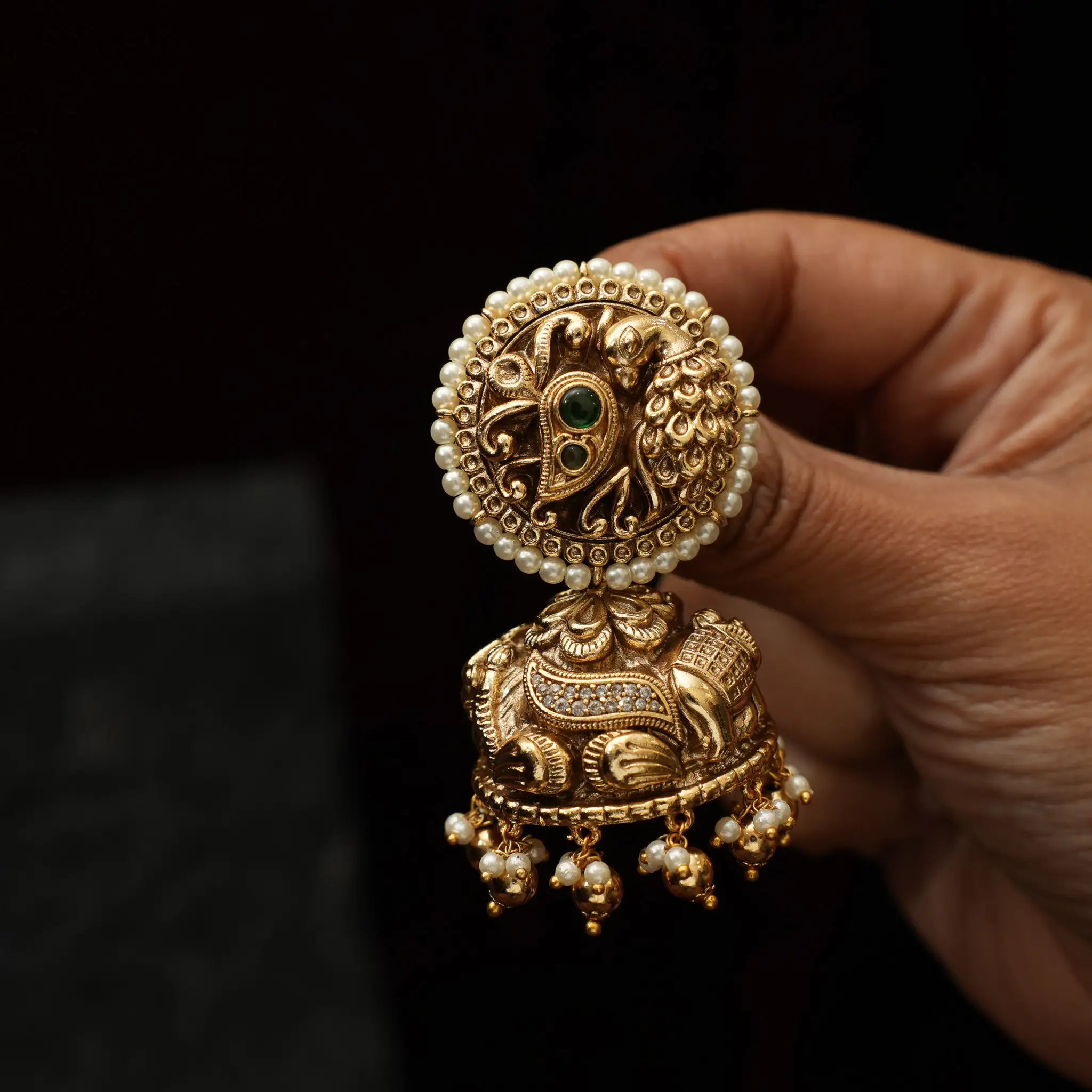 Aksatha Antique Jhumka Earrings