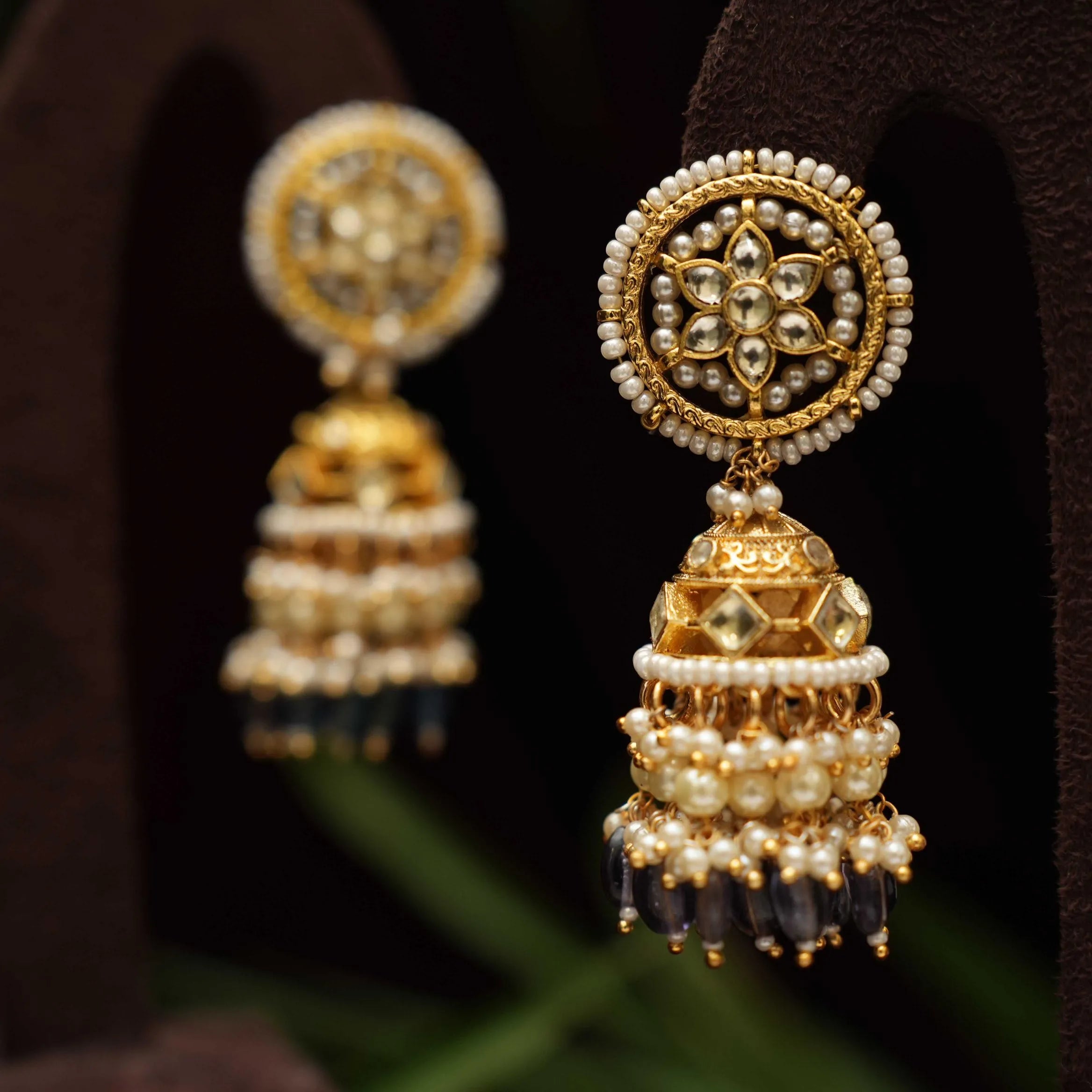 Alina Polki Jhumka Earrings - Rimli Boutique