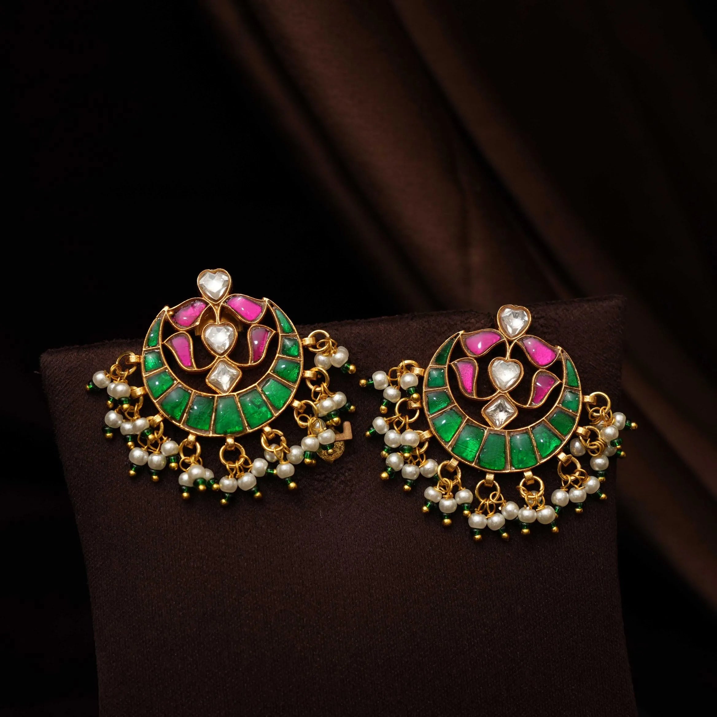 Ambika Antique Choker - Red & Green