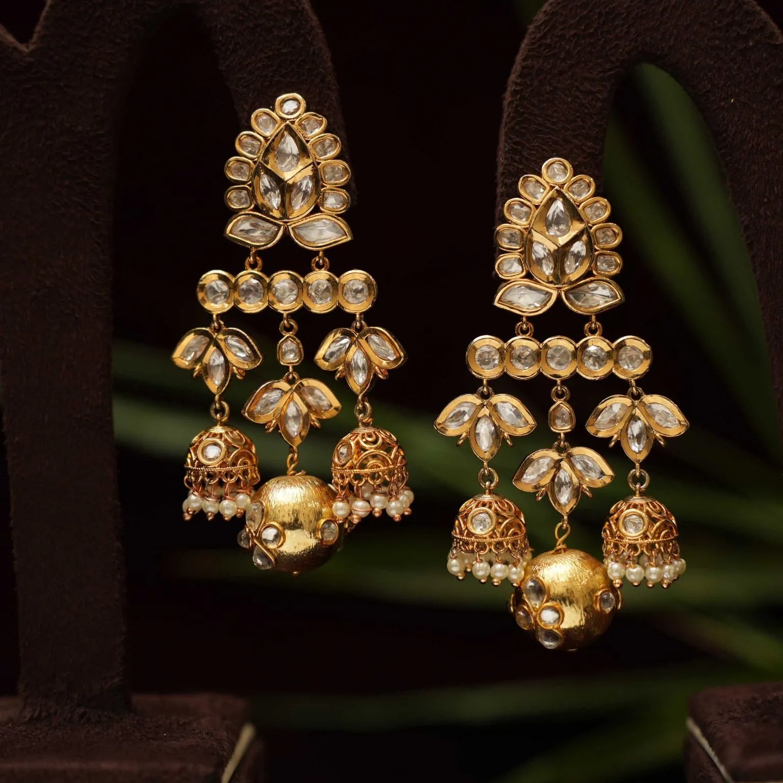 Ambikai Polki Jhumka Earrings - Rimli Boutique
