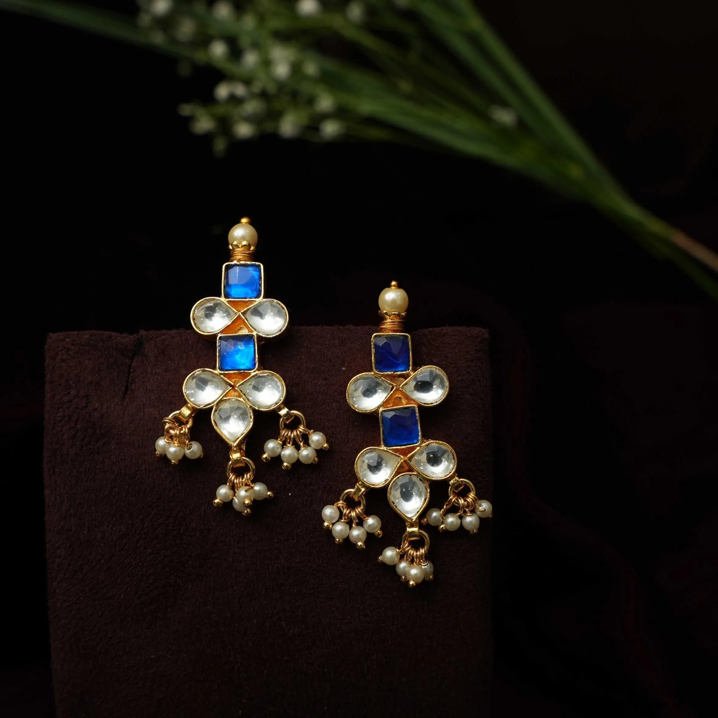 Amithi Polki Choker - Blue