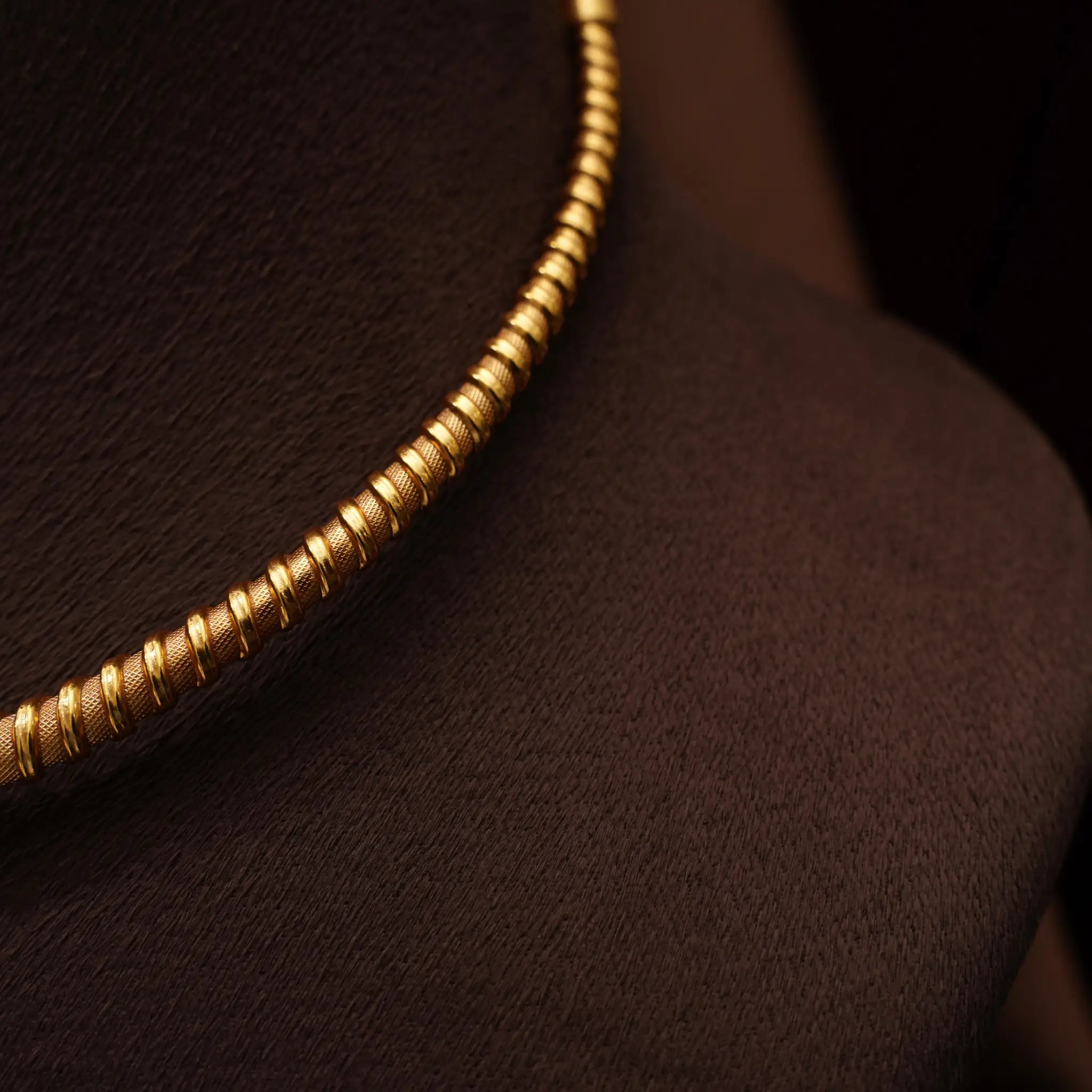 Amodini Silver Hasli Necklace - Green Beads