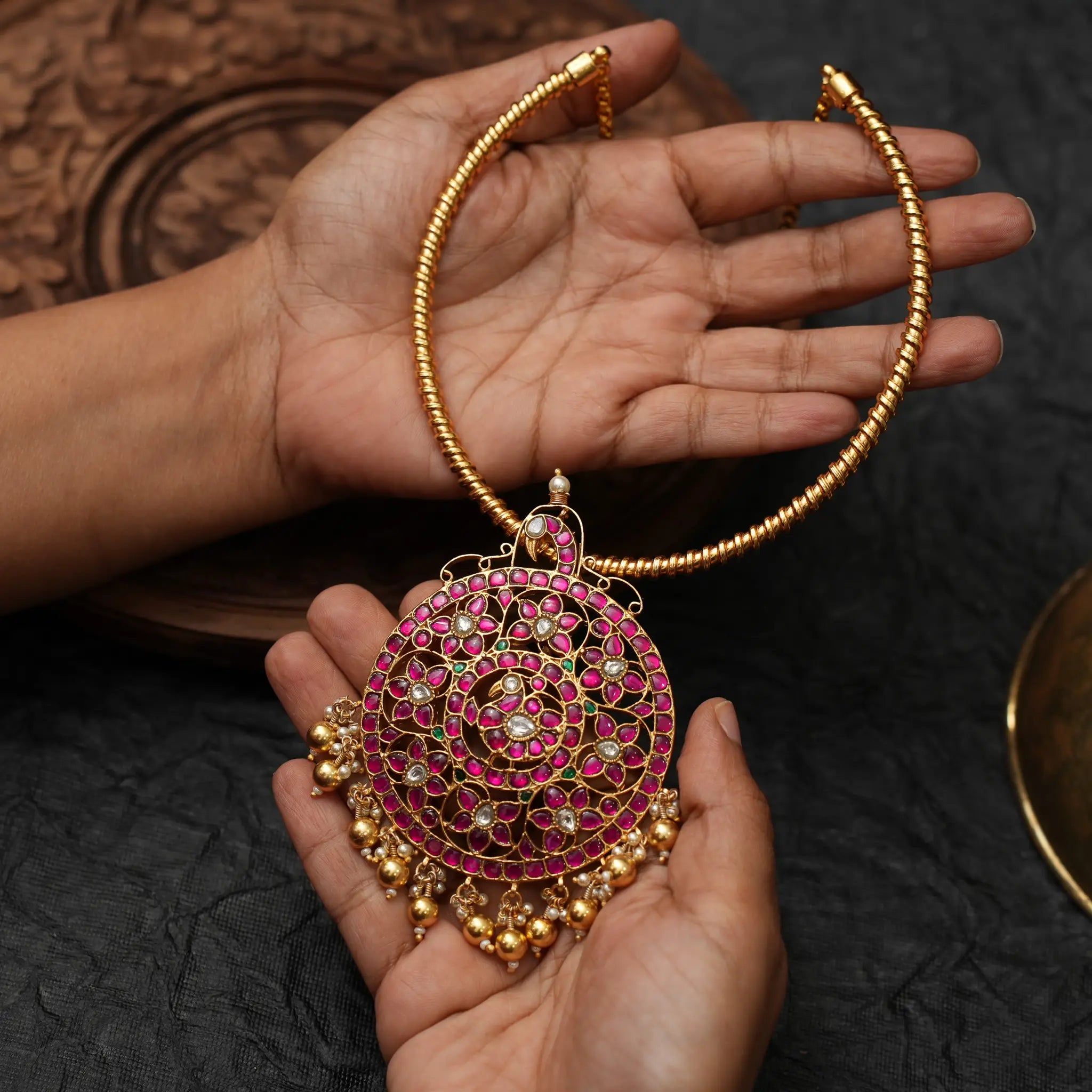 Amodini Silver Hasli Necklace