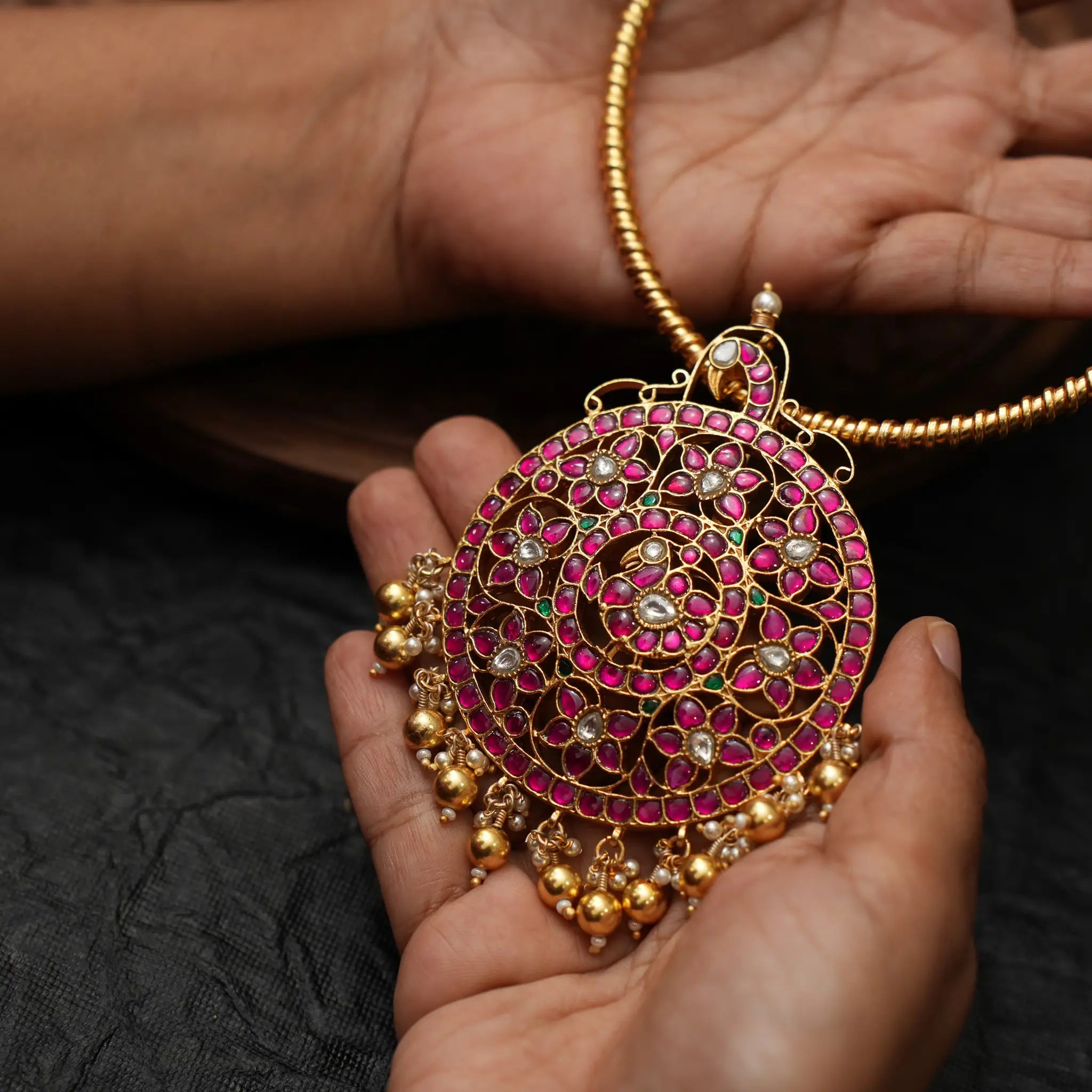 Amodini Silver Hasli Necklace