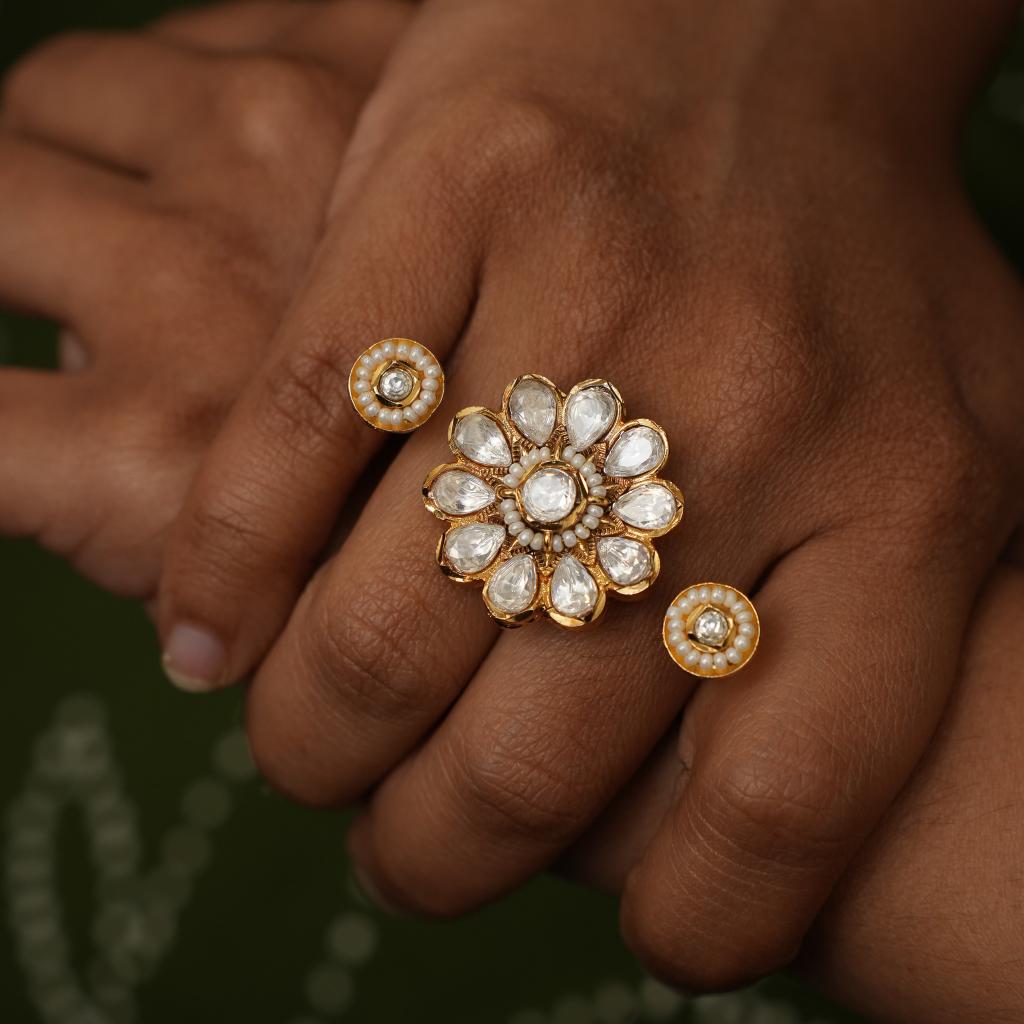 Amrita Polki Ring - White