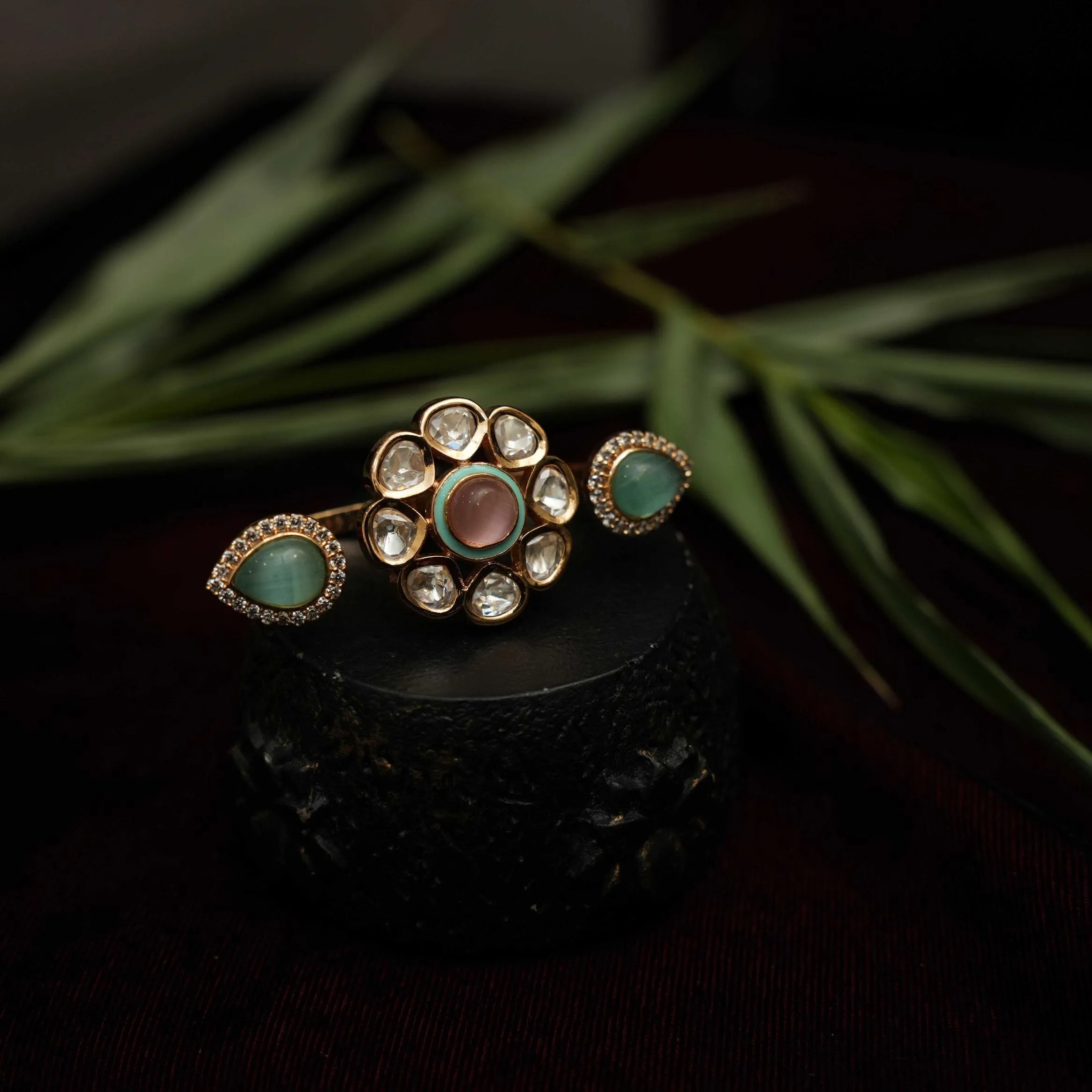 Amrita Polki Ring - Pastel Green