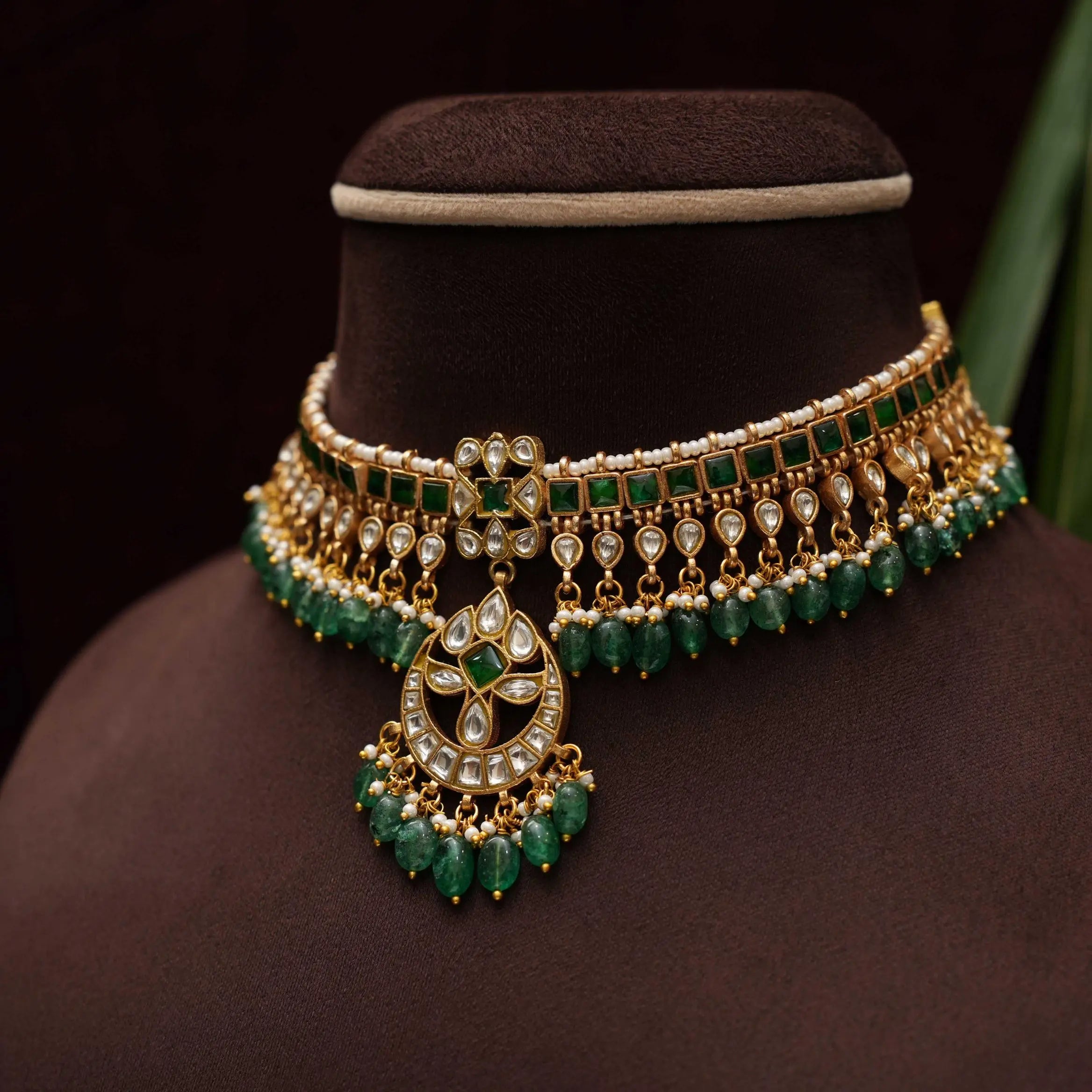 Ananta Polki Choker - Green