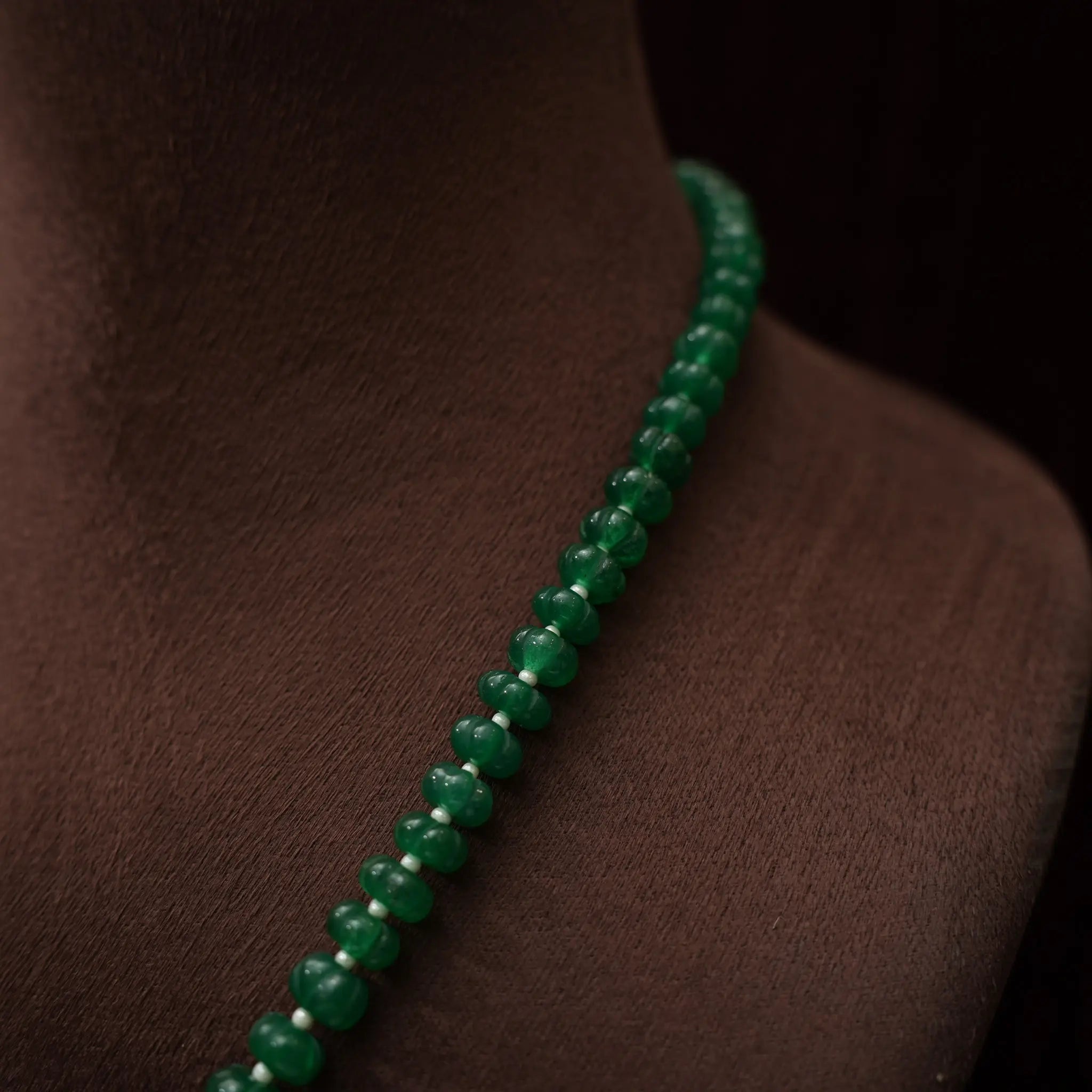 Anika Polki Necklace - Dark Green