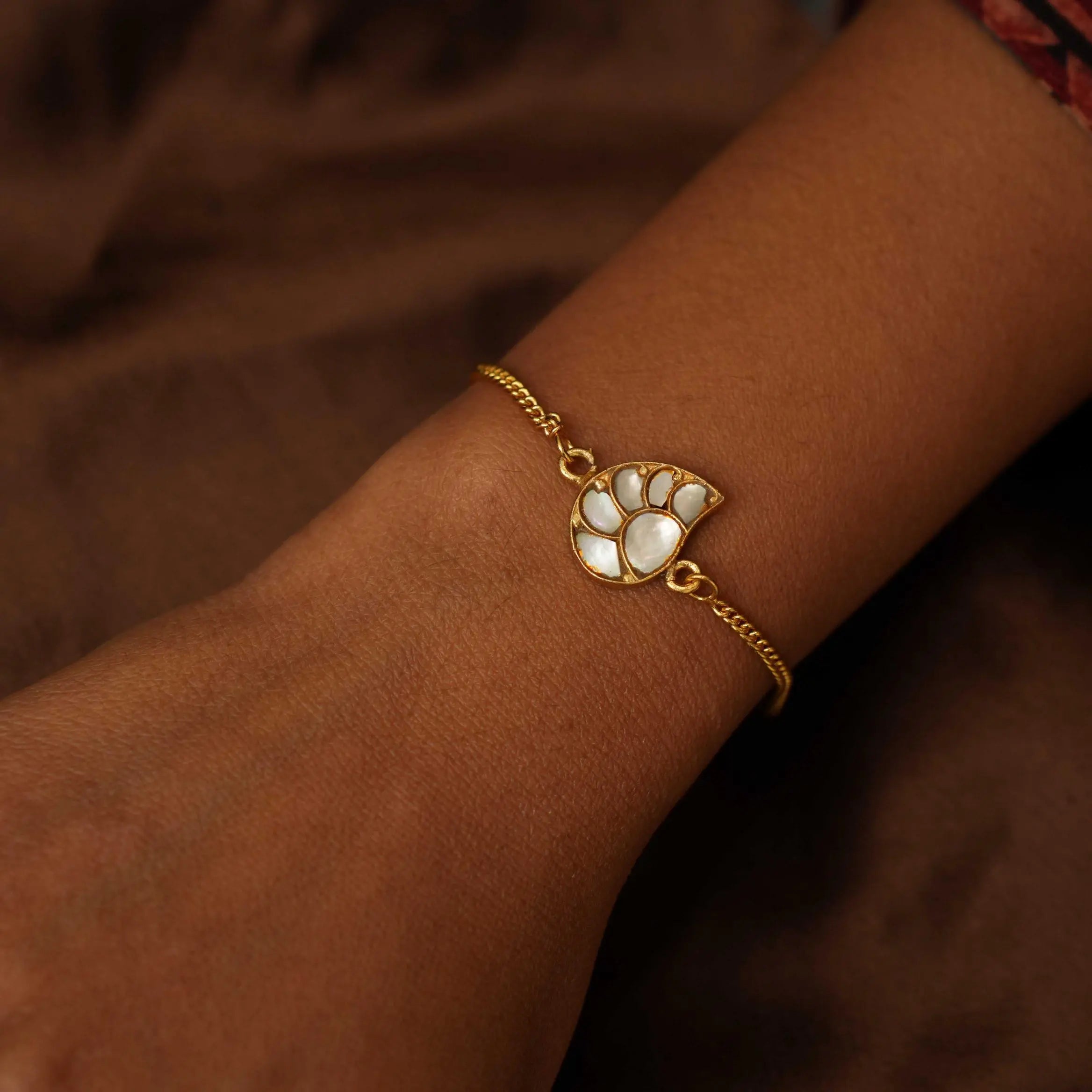 Anisa Silver Bracelet - White