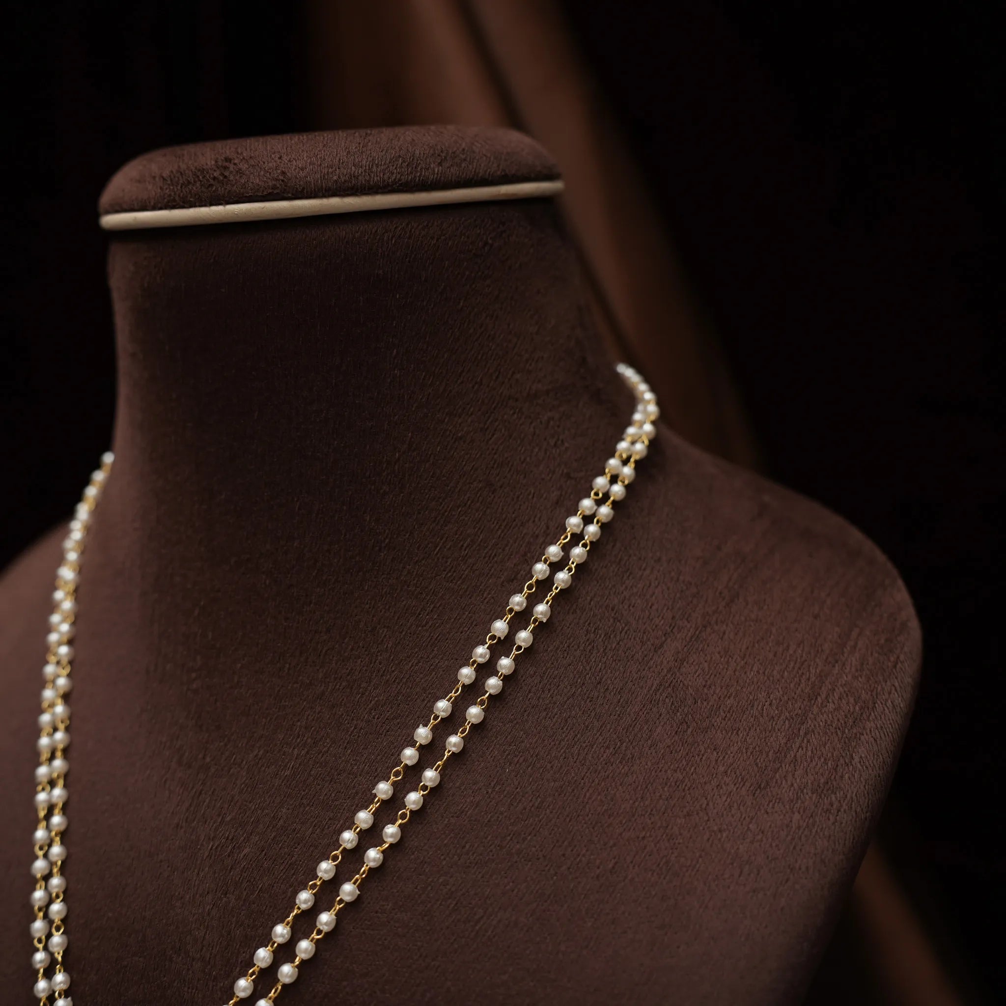 Anitha Pearl Polki Necklace - Red