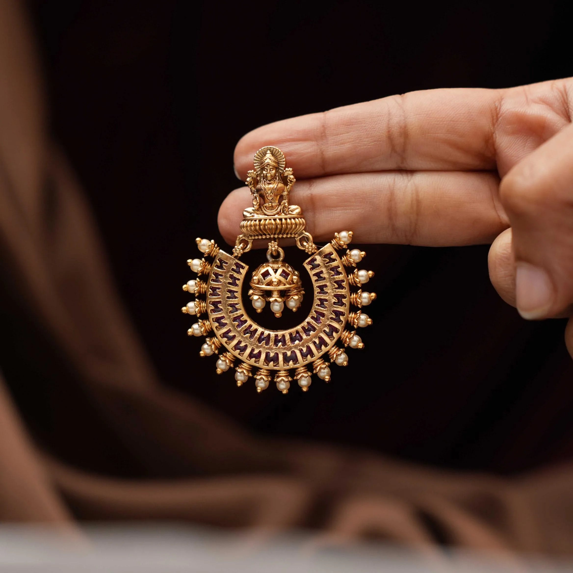 Anjali Antique Chandbali Earrings
