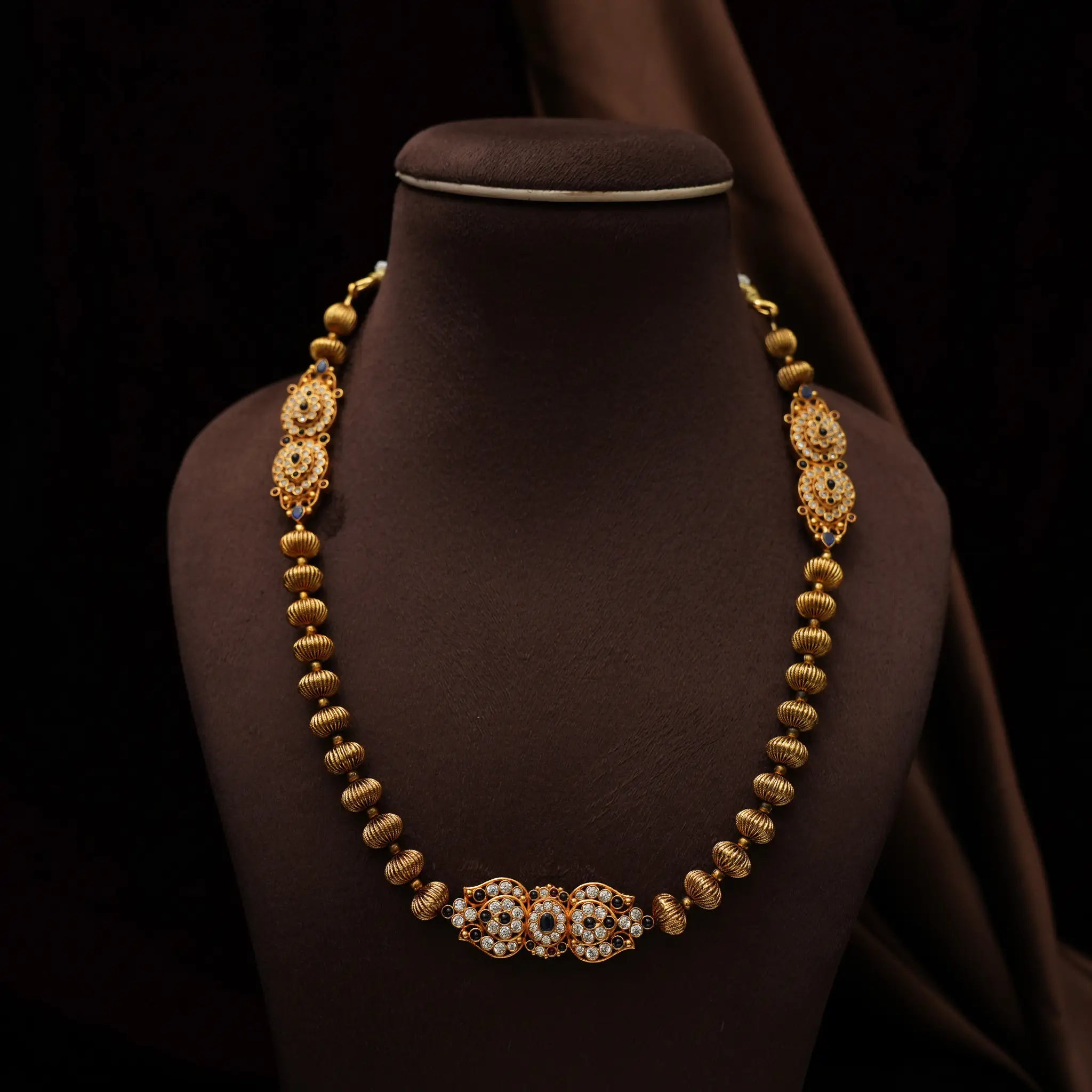 Anjali Silver Necklace - Blue