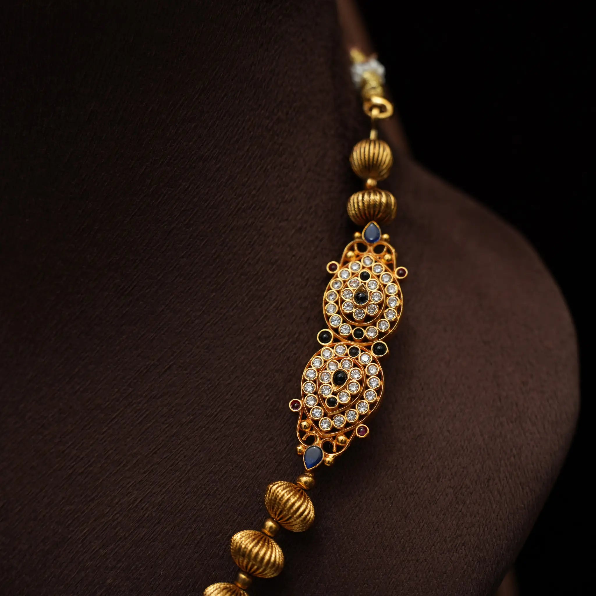 Anjali Silver Necklace - Blue