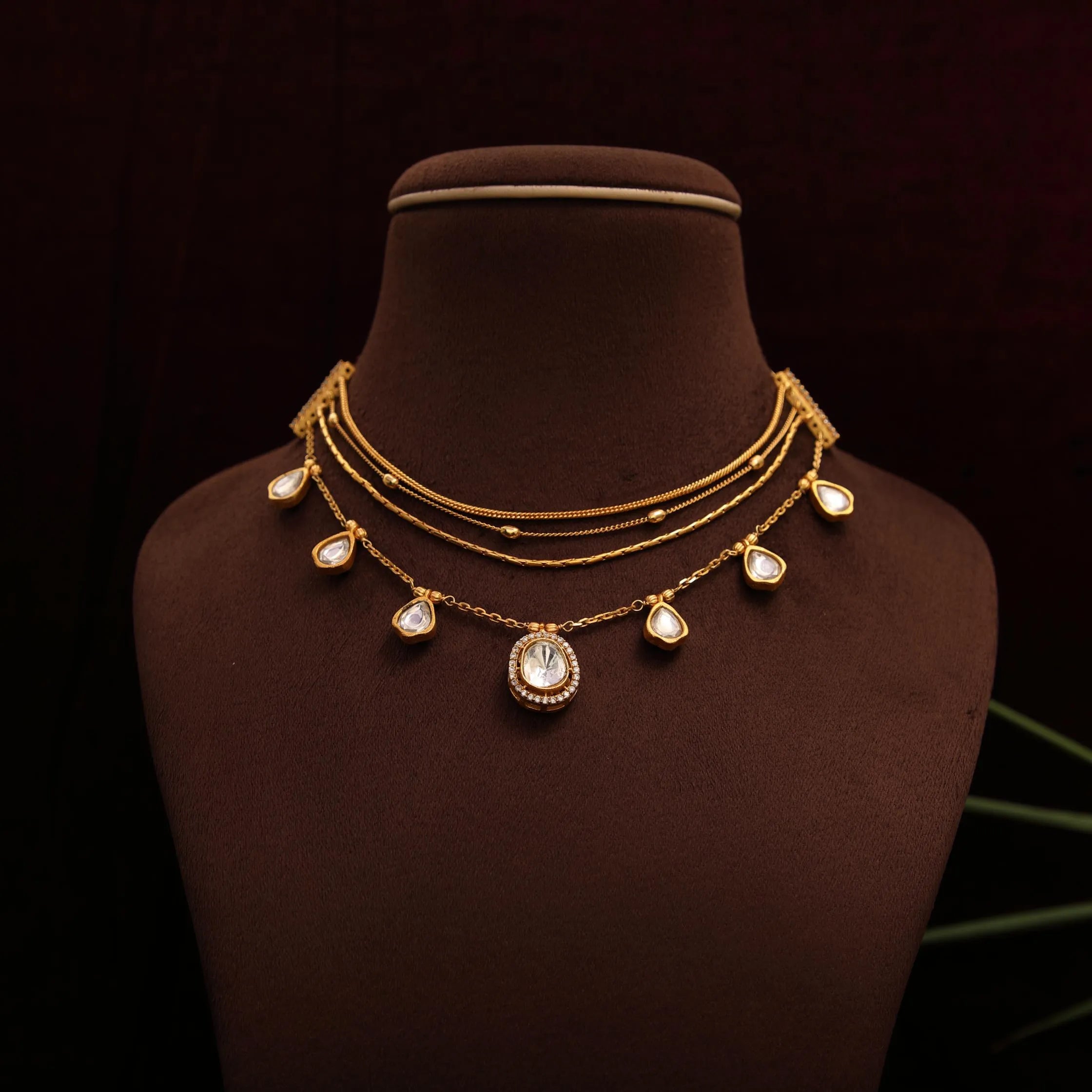 Ansa Polki Necklace - White - Rimli Boutique