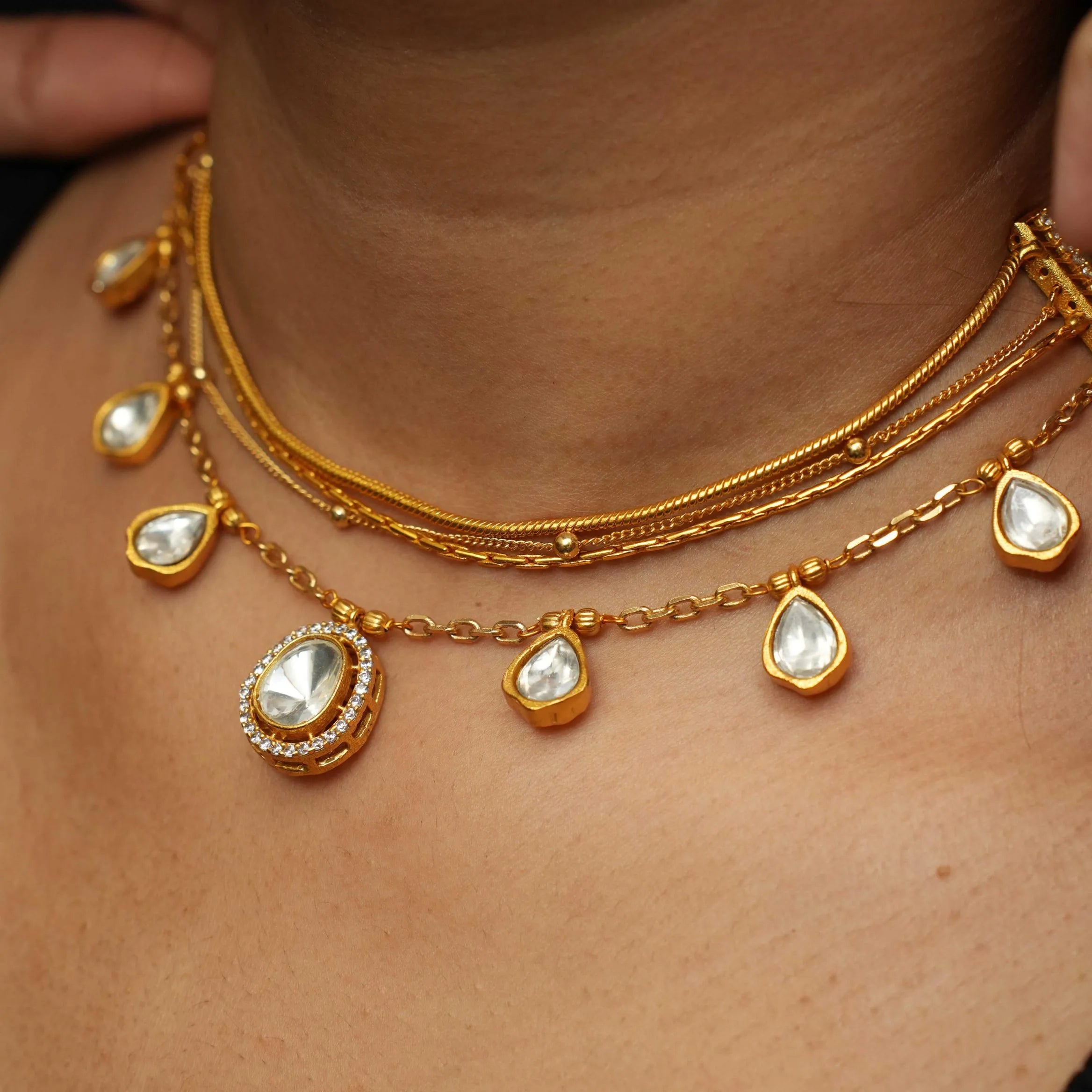 Ansa Polki Necklace - White