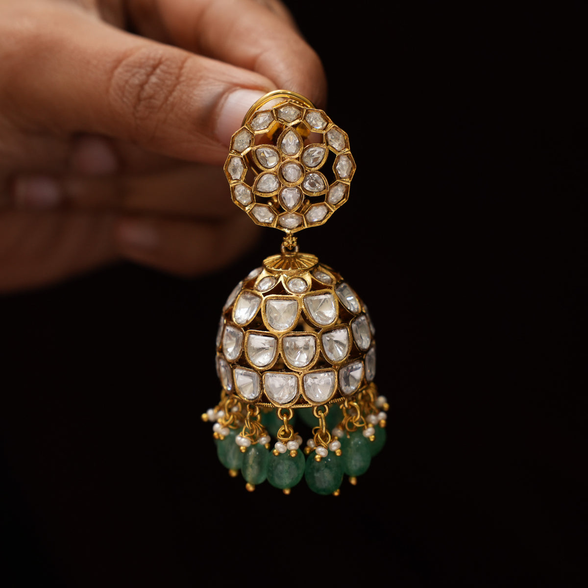Anvika Polki Jhumka Earrings