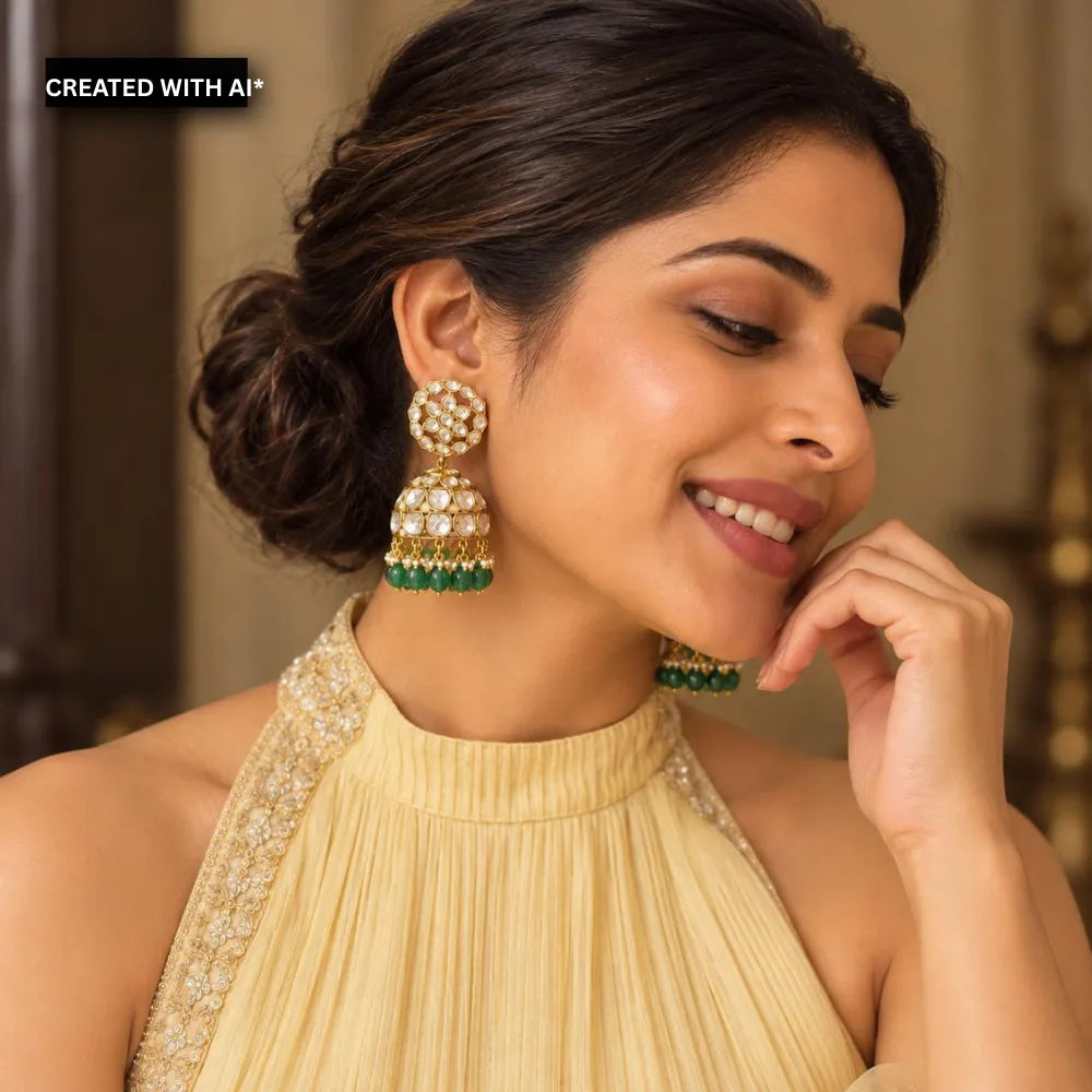 Anvika Polki Jhumka Earrings