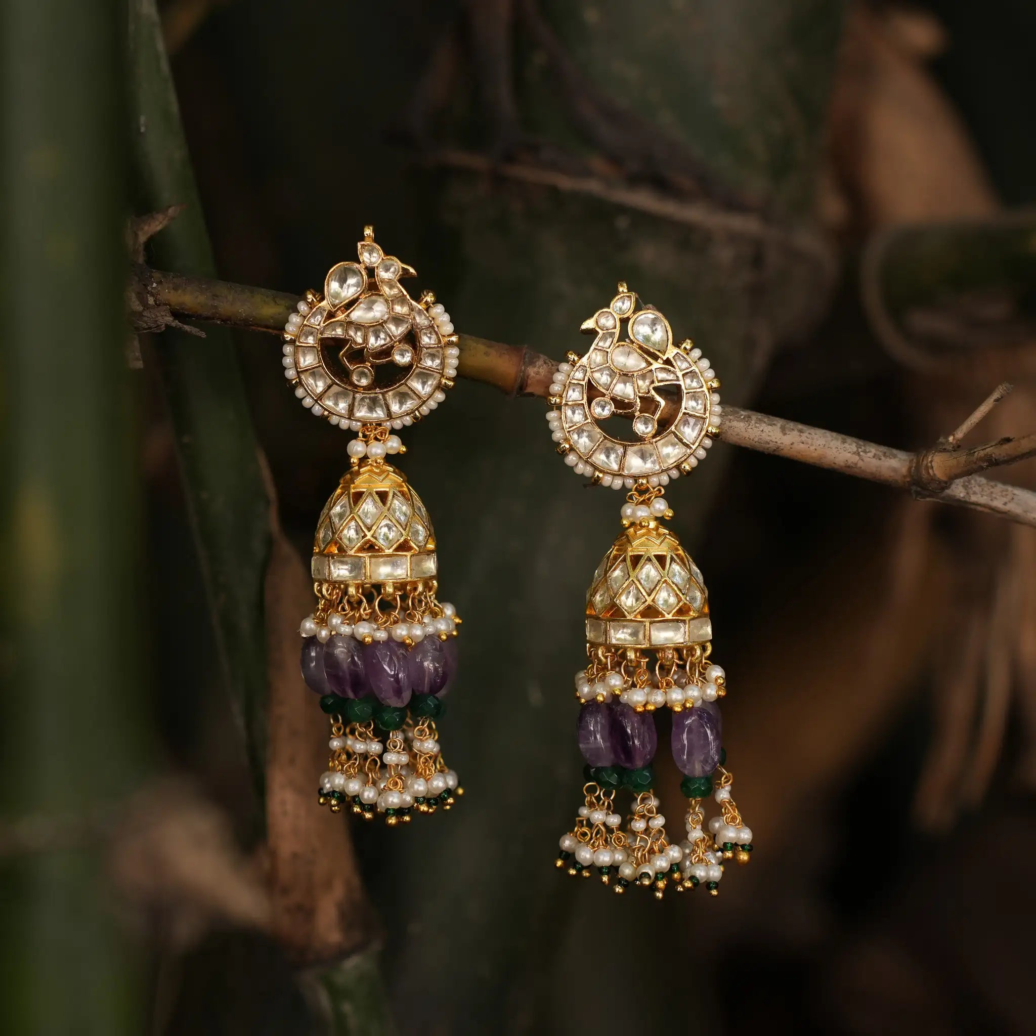 Anvitha Polki Jhumka Earrings