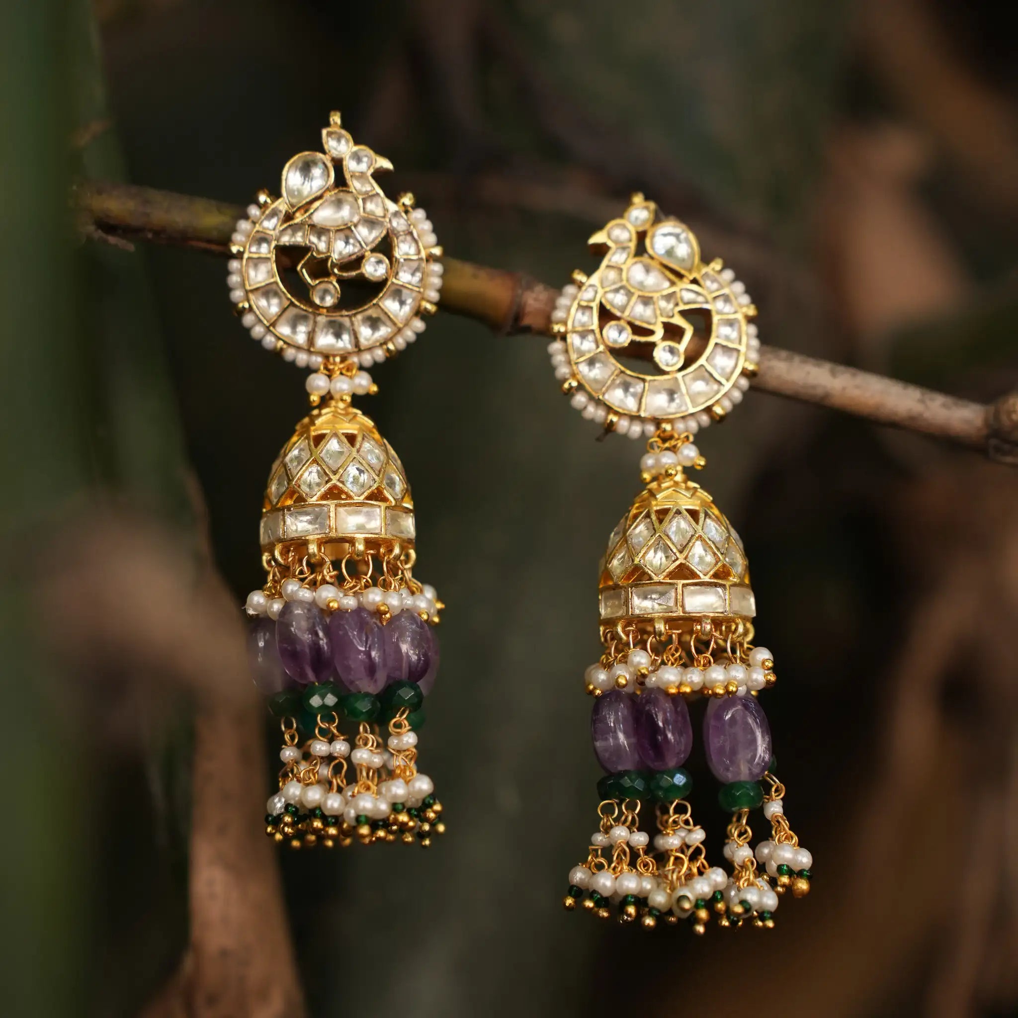 Anvitha Polki Jhumka Earrings