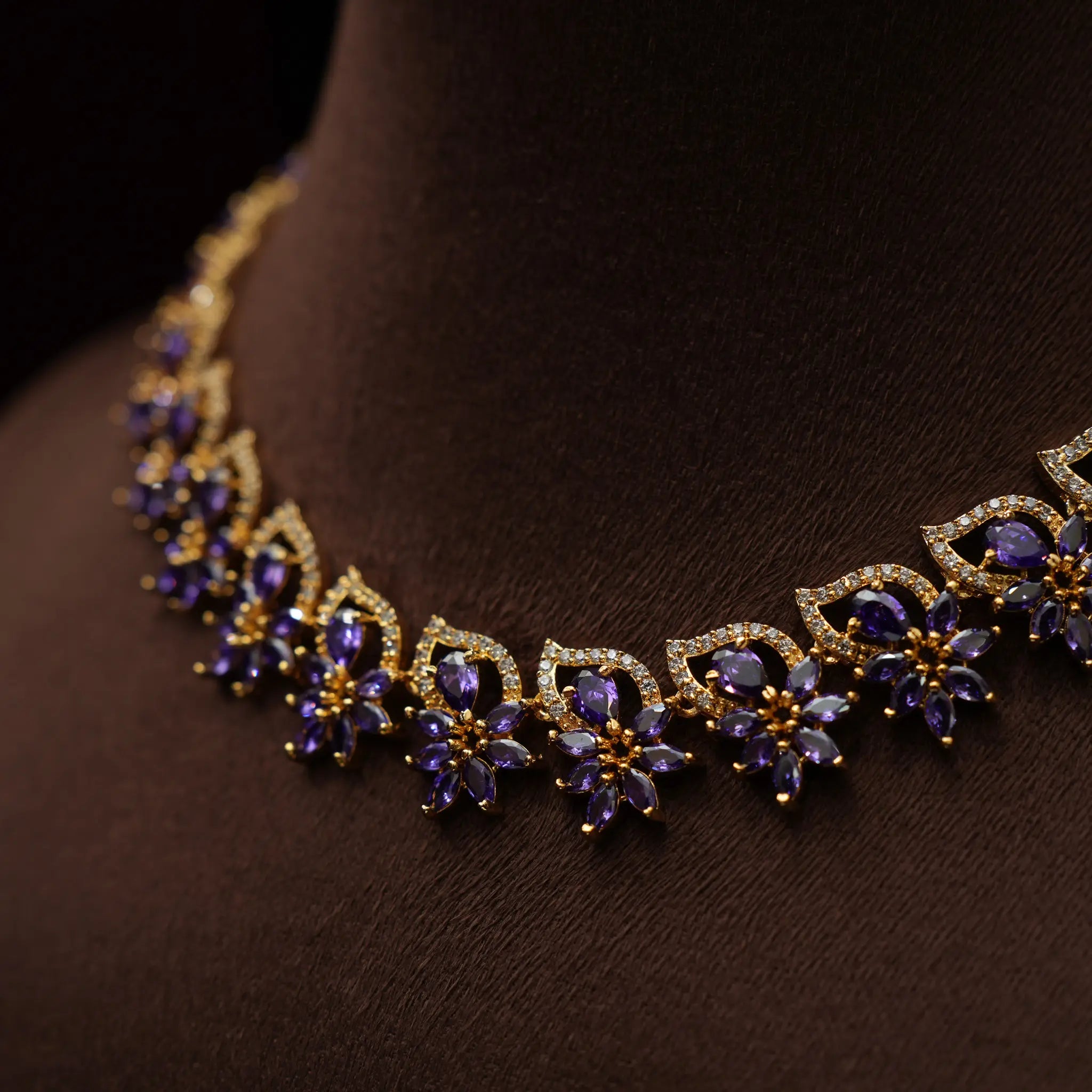 Arabella Zircon Necklace - Purple
