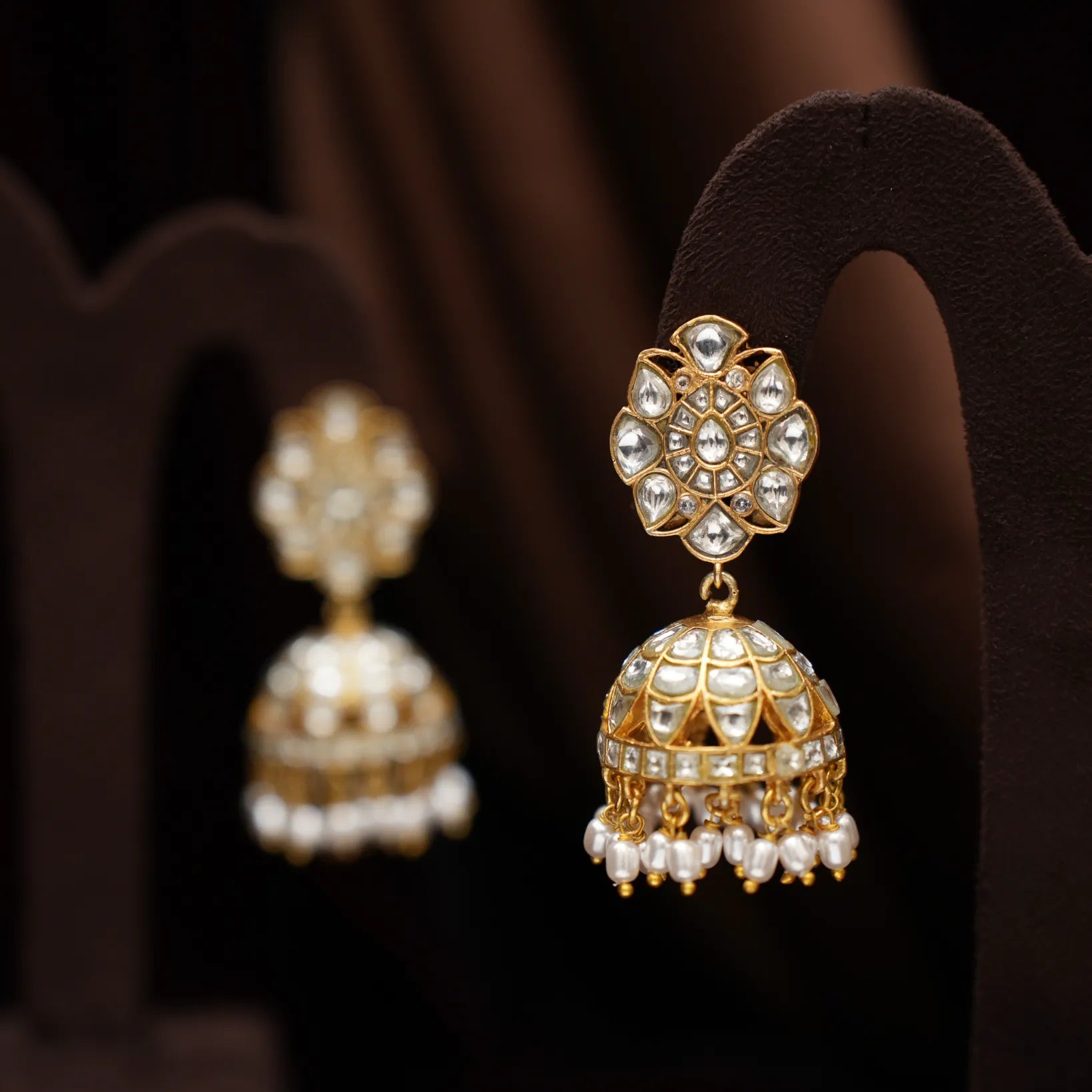 Arbuda Polki Jhumka Earrings