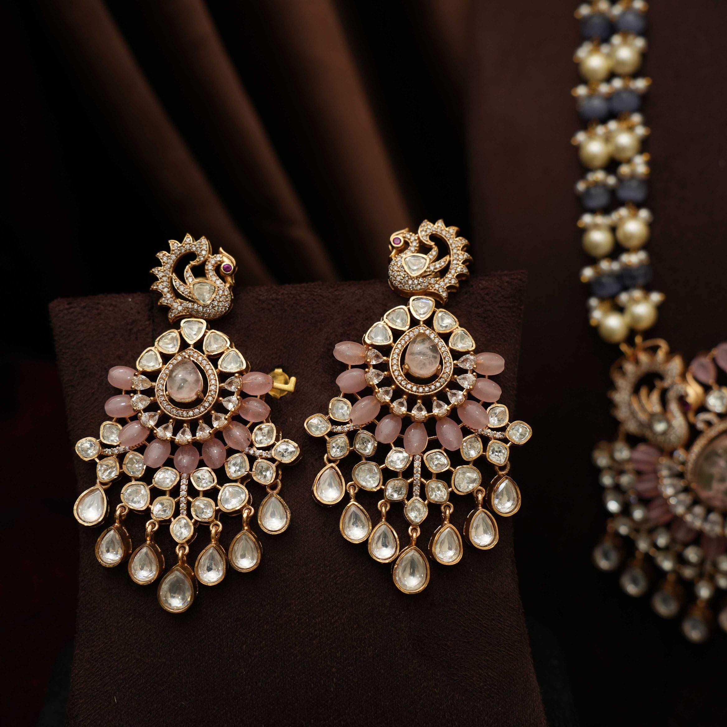 Arghya Beaded Victorian Necklace - Pastel Pink